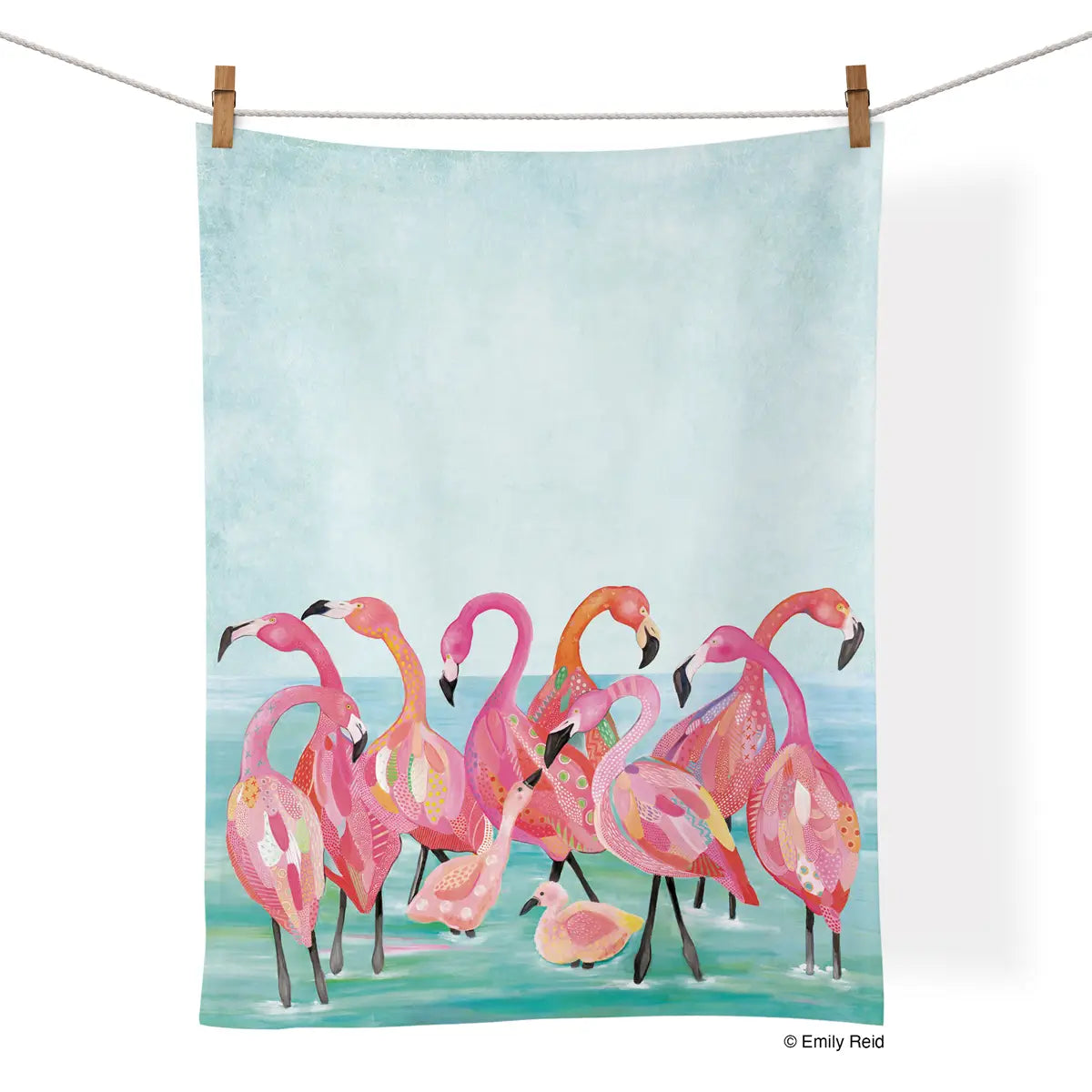 Flamingo Beach | Cotton Tea Towel - Bella's House Tulsa