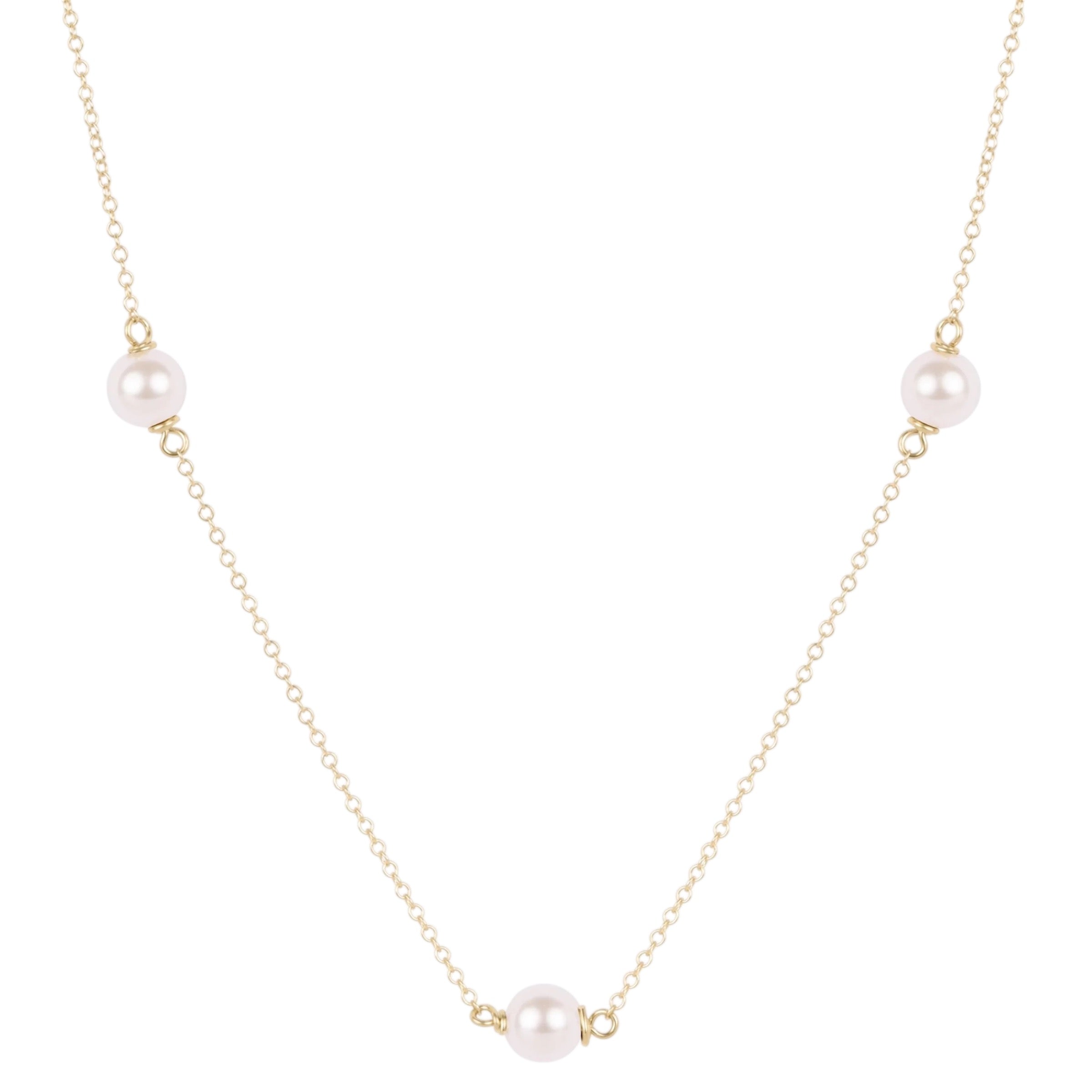 17" Choker Simplicity Classic Gold Pearl 6mm
