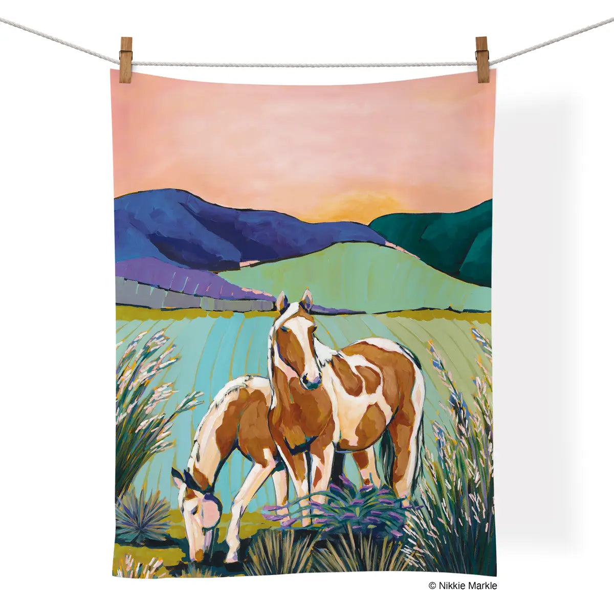 Painted Horses | Cotton Tea Towel