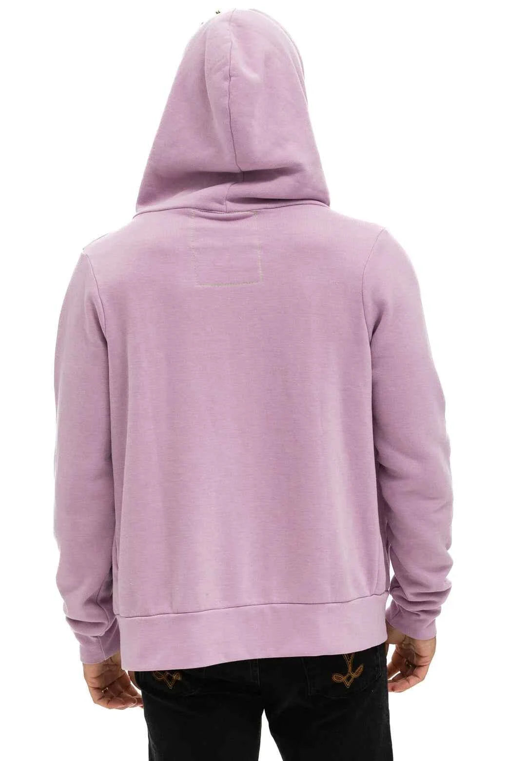 5 Stripe Zip Hoodie Mauve Pink Green