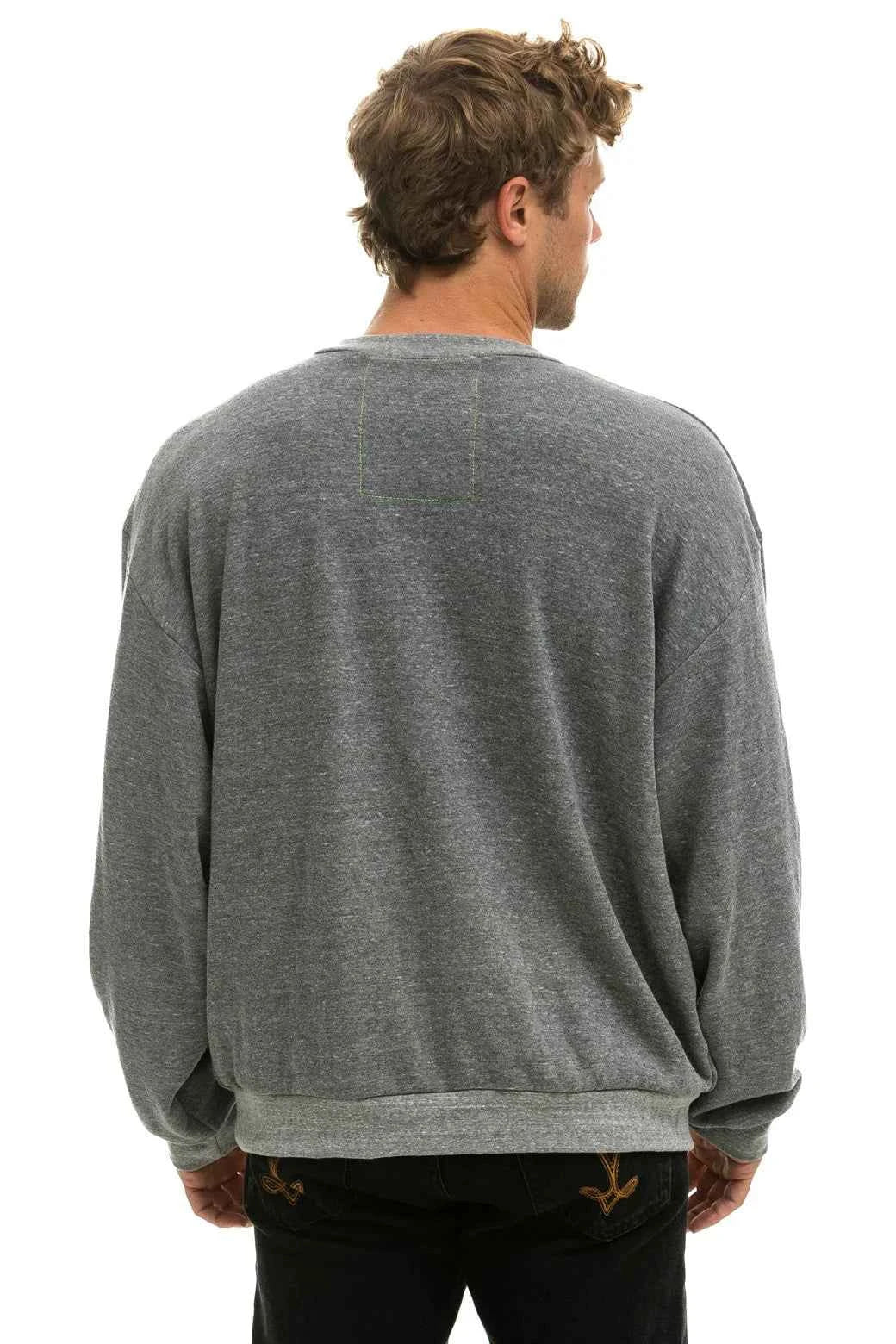 5 Stripe Crew Sweatshirt Relaxed Heather Grey