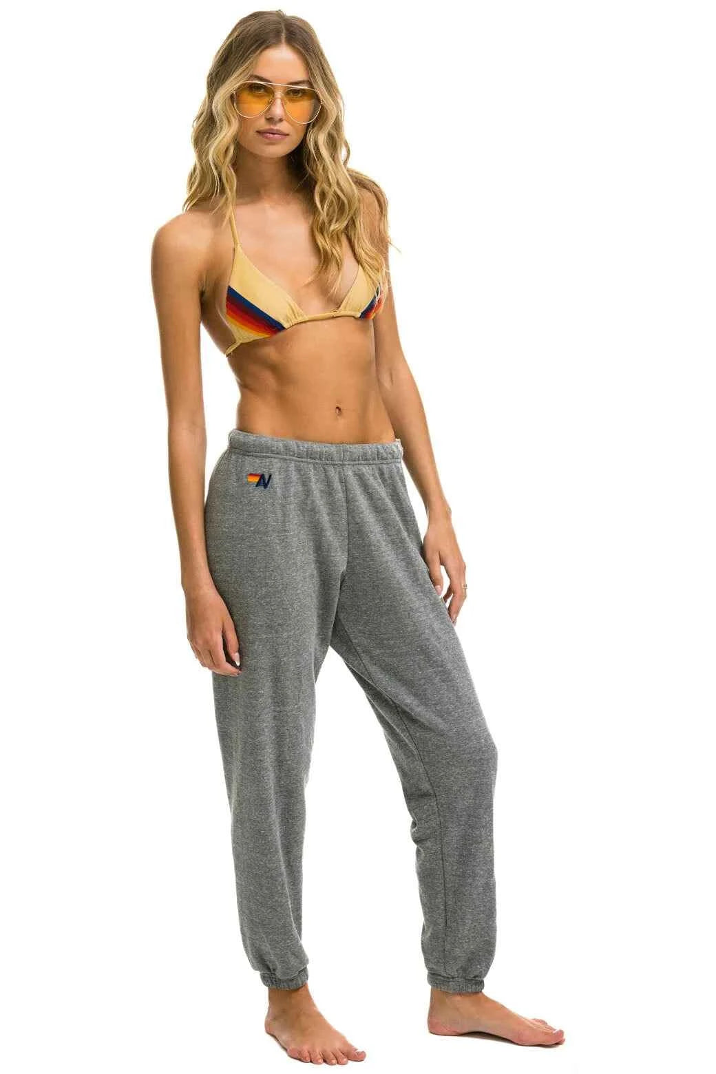 5 Stripe Women's Sweatpants Heather Grey