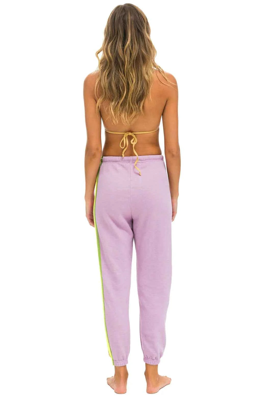 5 Stripe Sweatpants Mauve Pink Green
