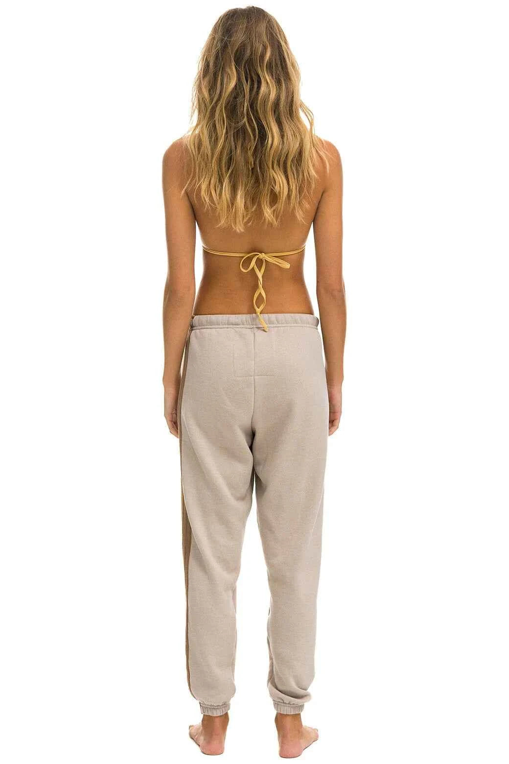 5 Stripe Women's Sweatpants Sand Tan