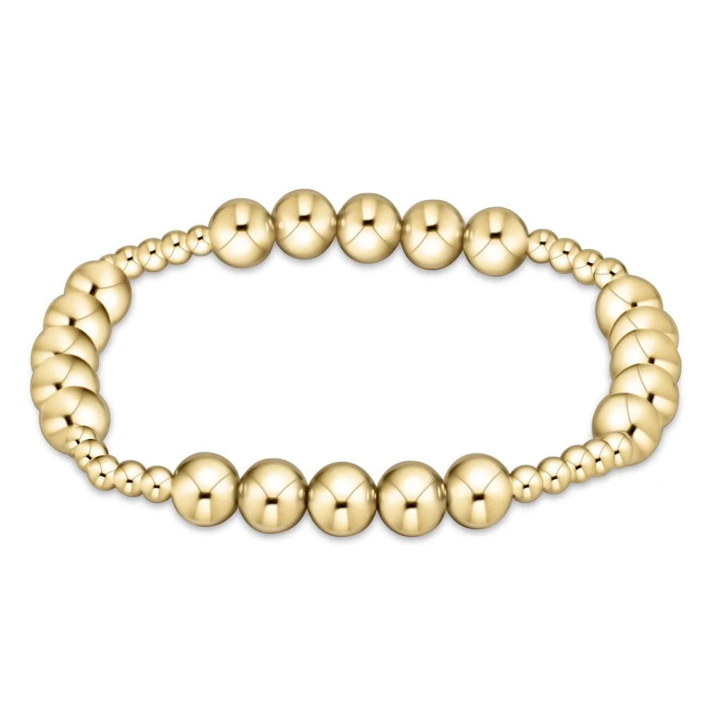 Classic Blissful Pattern 3mm Bead Bracelet - 6mm Gold - Bella's House Tulsa