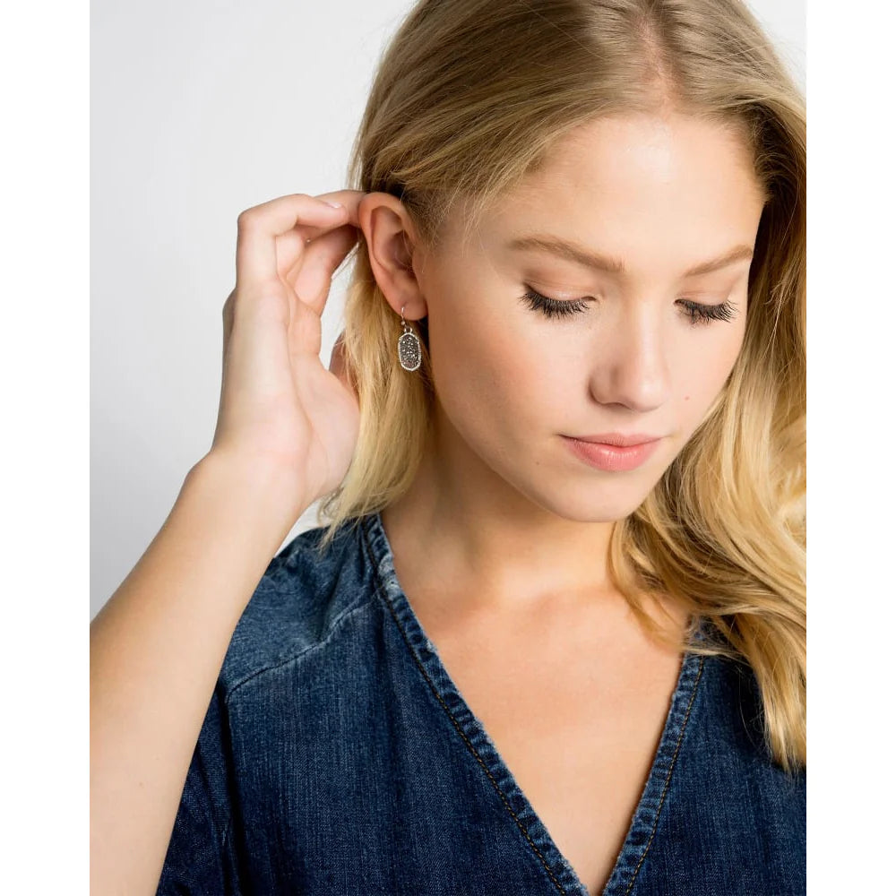 Lee Platinum Drusy Earrings - Bella's House Tulsa