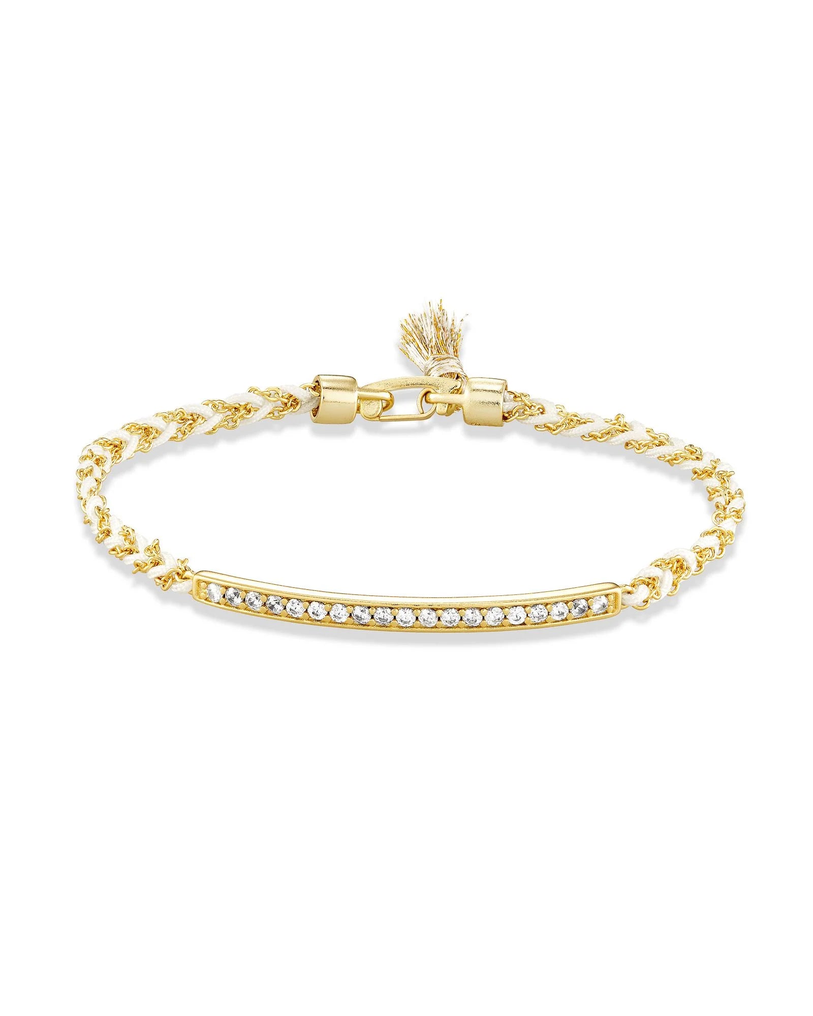 Addison Friendship Bracelet Gold in White Cord