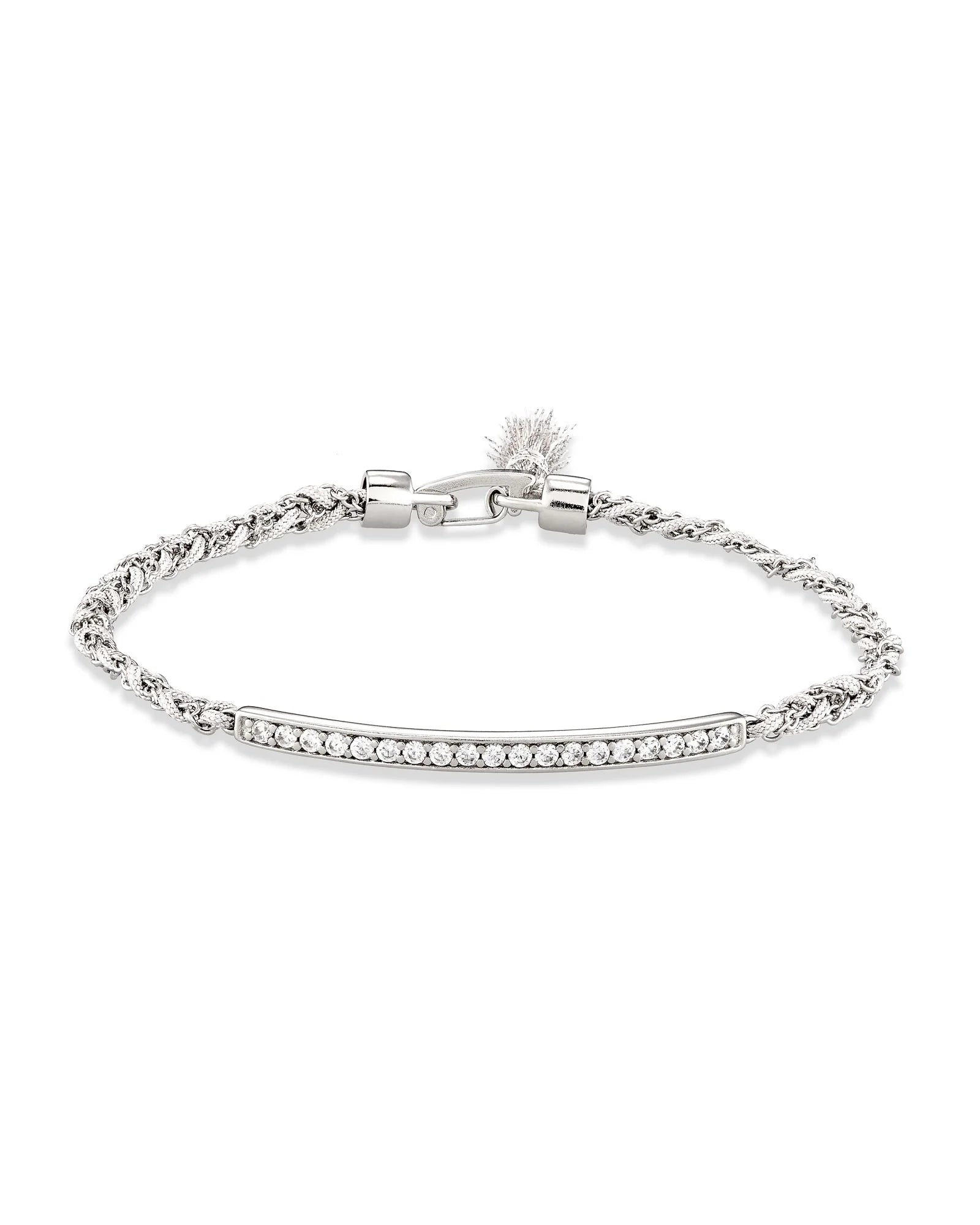 Addison Friendship Bracelet Silver in White Cord