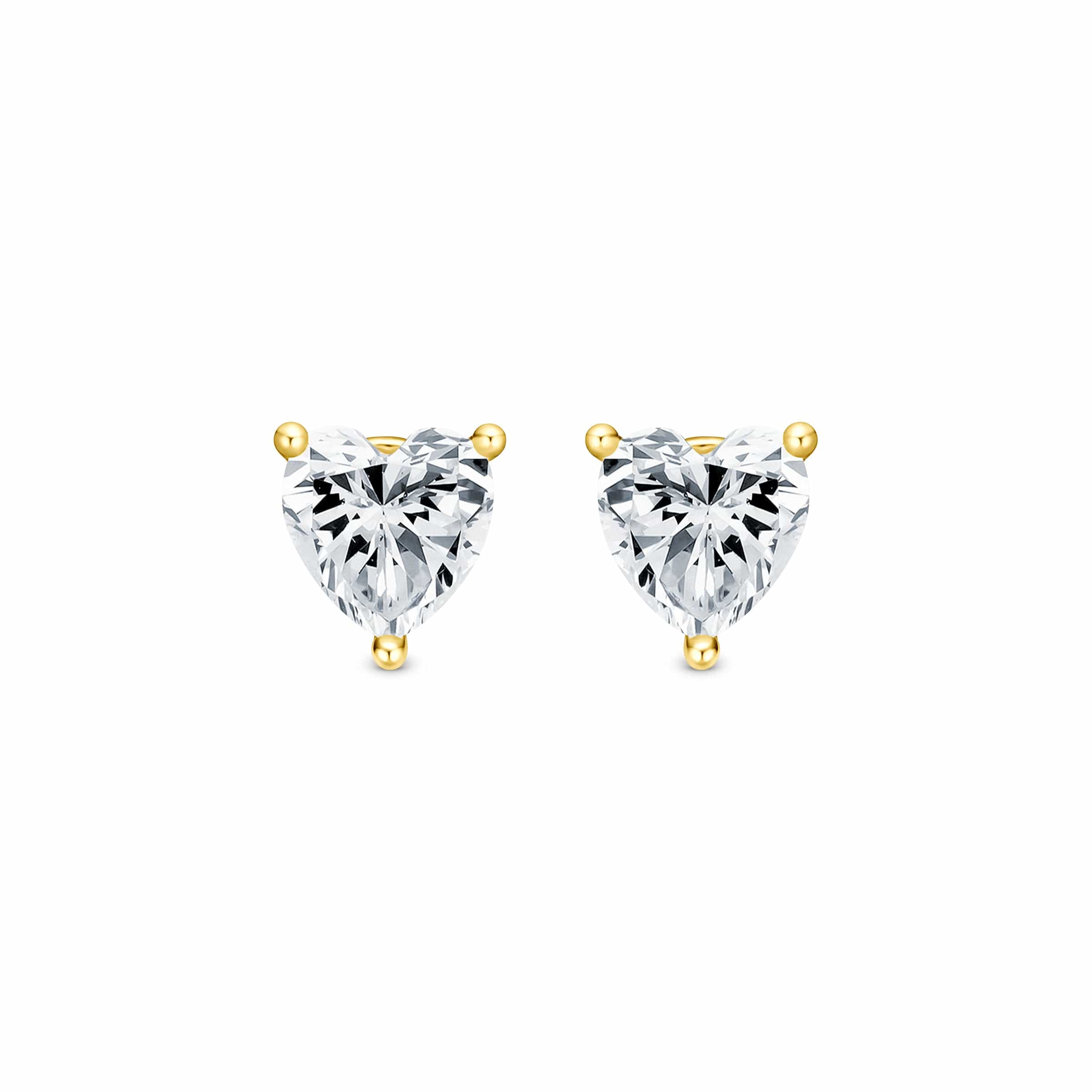 Alpha Heart Stud Earrings Gold - Bella's House Tulsa