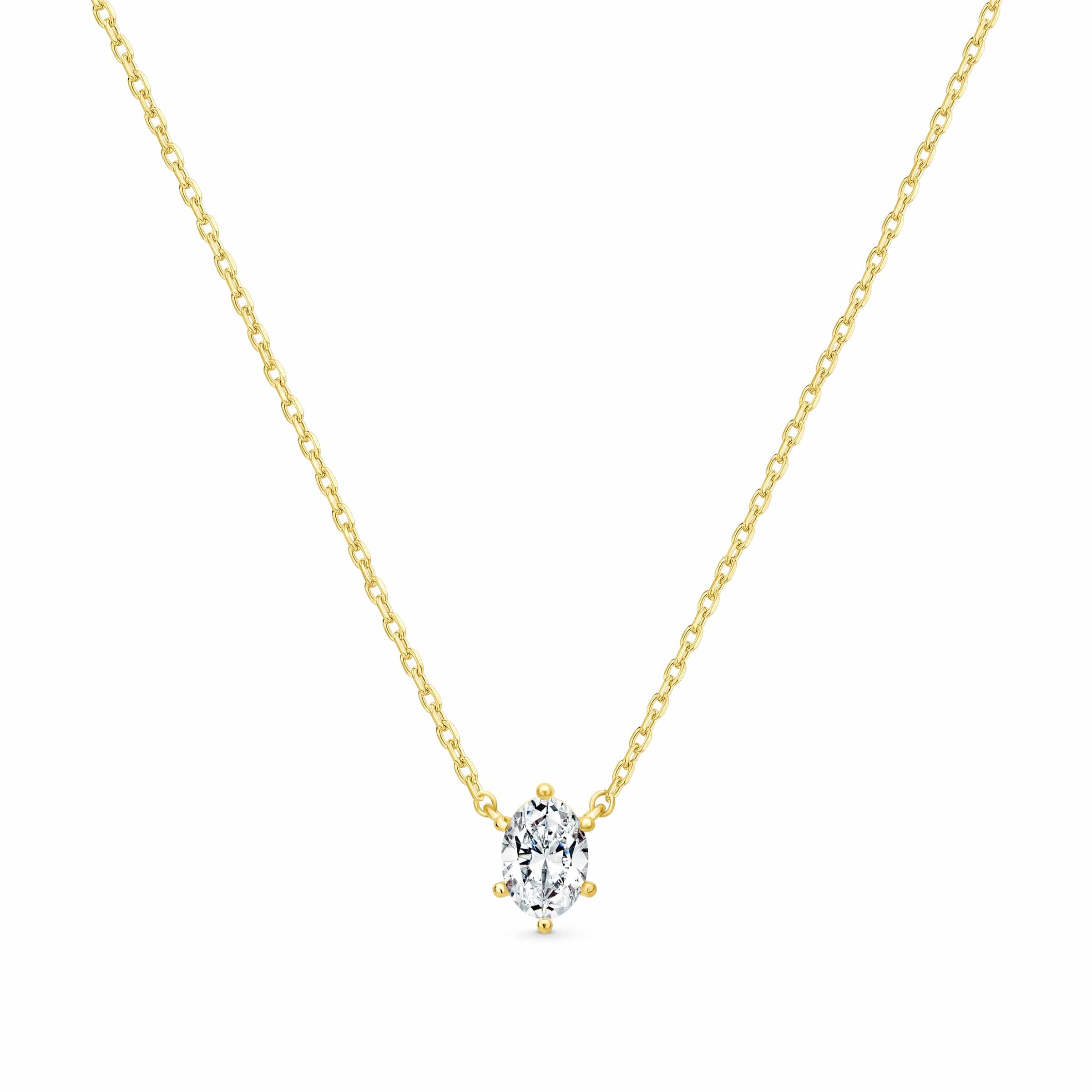 Alpha Oval Necklace Gold - Bella's House Tulsa