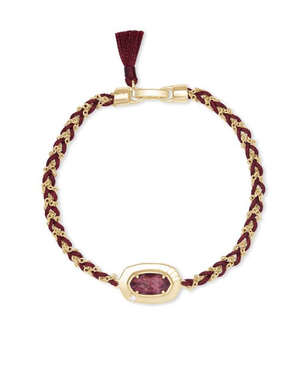 Anna Friendship Bracelet Gold Bronze Veined Maroon Jade