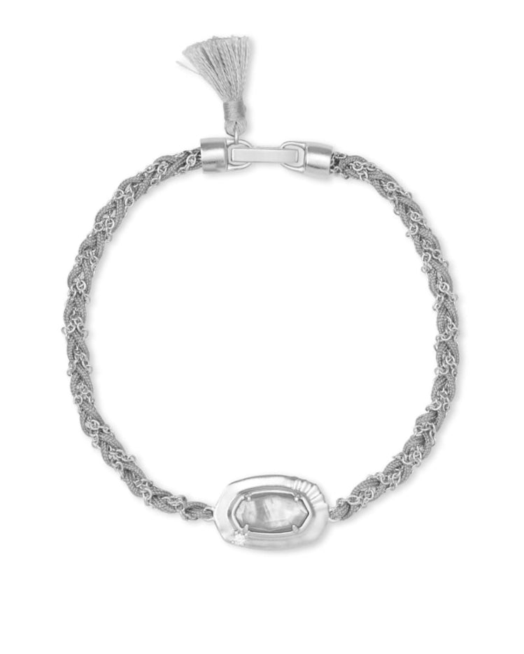 Anna Silver Friendship Bracelet In Gray Illusion