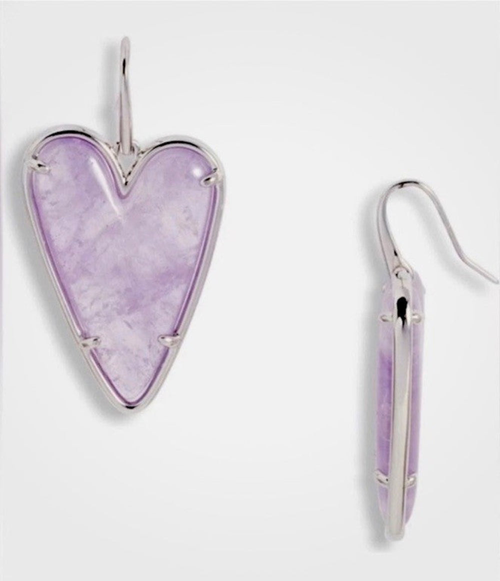 Ansley Silver Drop Earrings in Amethyst