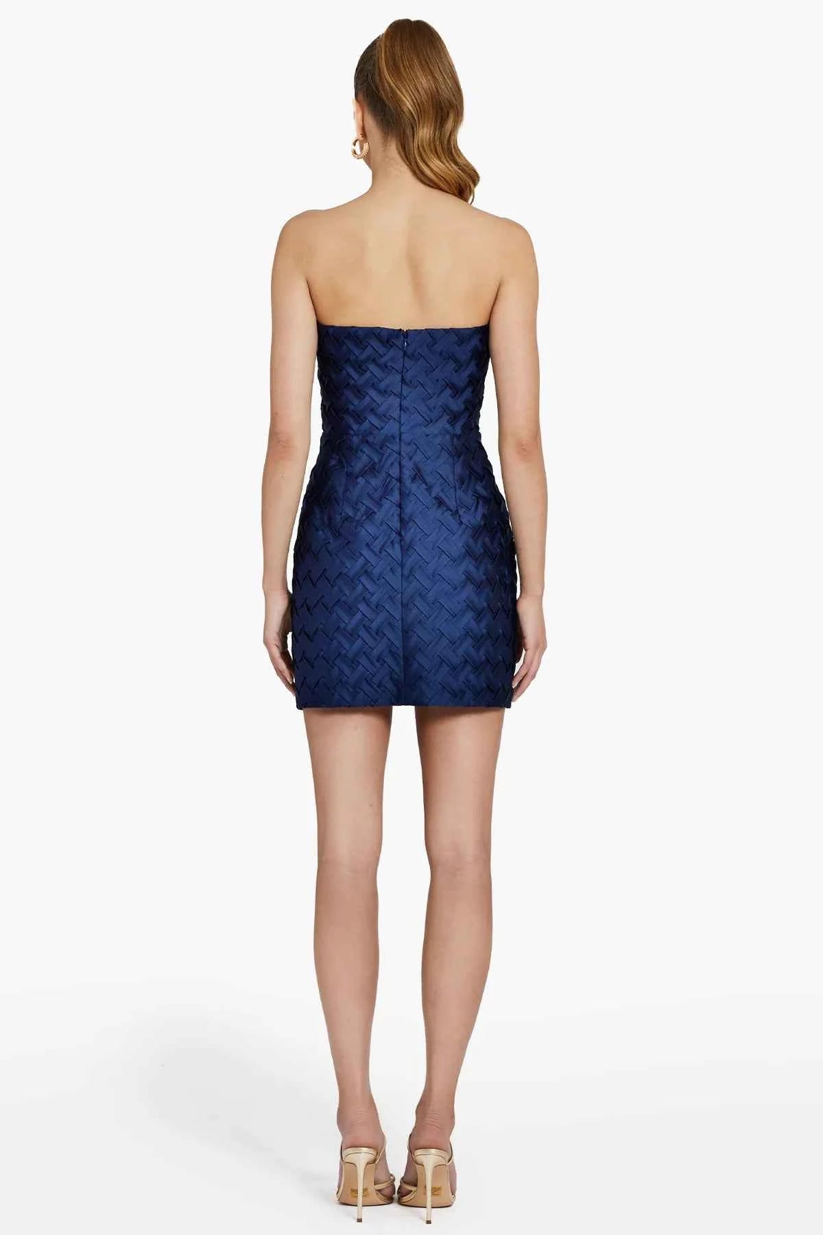 Arely Pleated Navy Dress - Elegant & Timeless Style