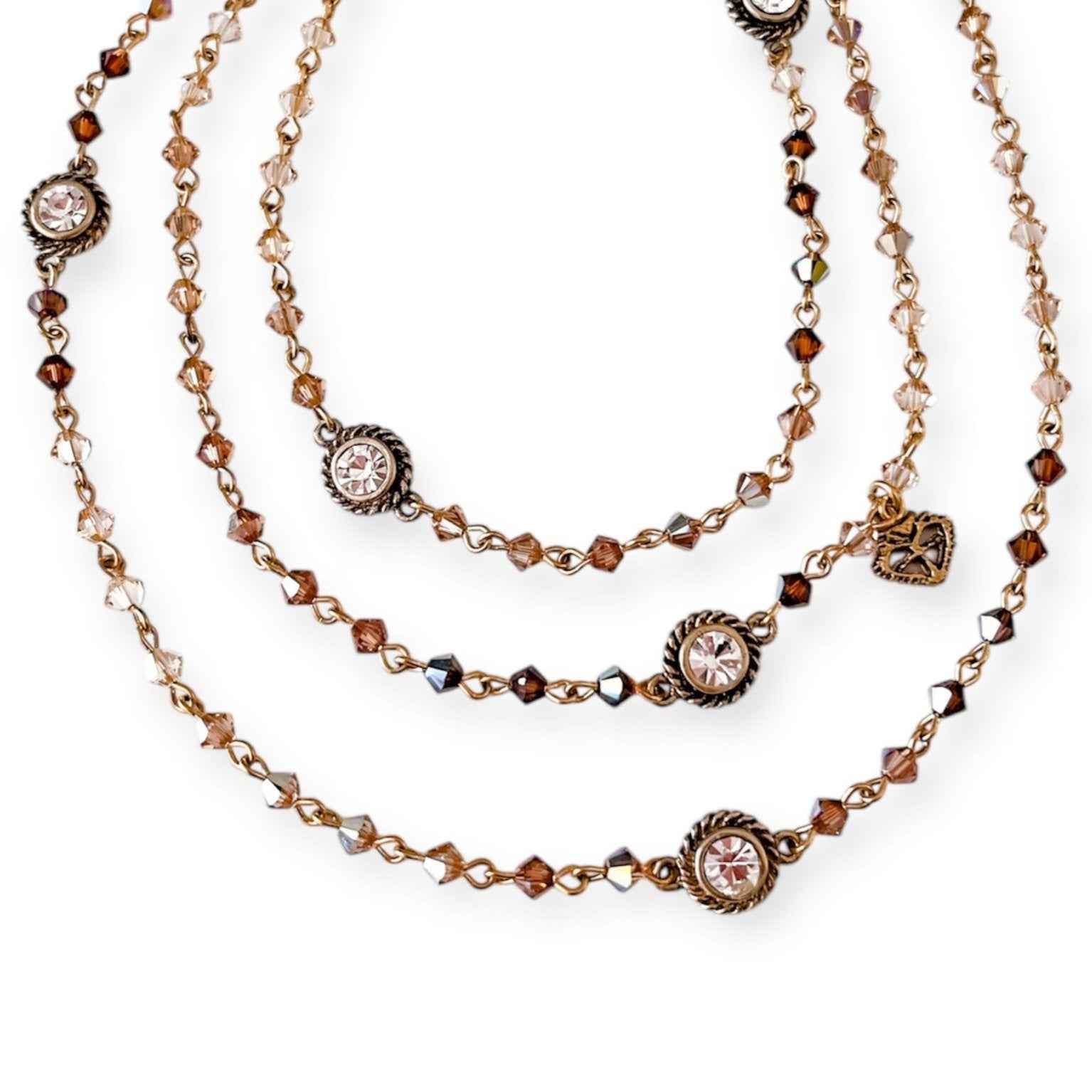 Magdalena - 4mm Bicone Bead Wrap Bright Gold Sunset Sky Ombre Clear