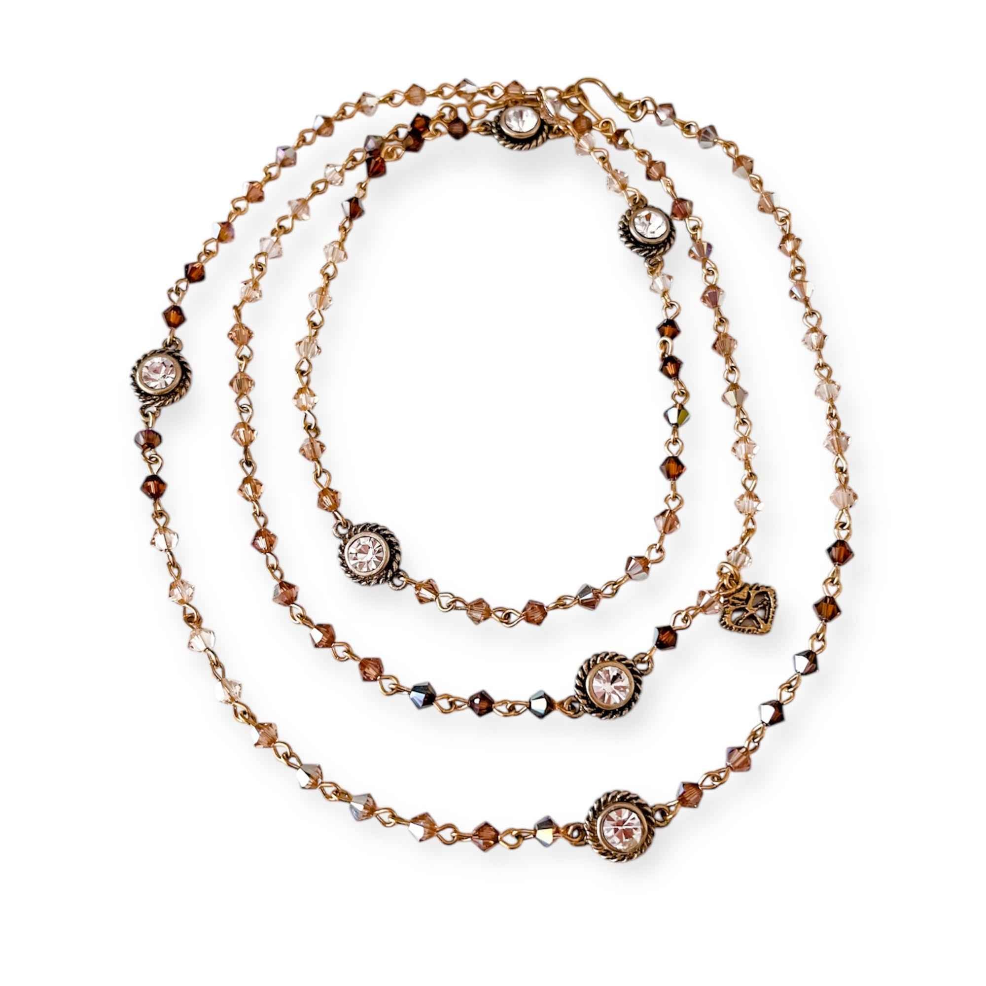 Magdalena - 4mm Bicone Bead Wrap Bright Gold Sunset Sky Ombre Clear