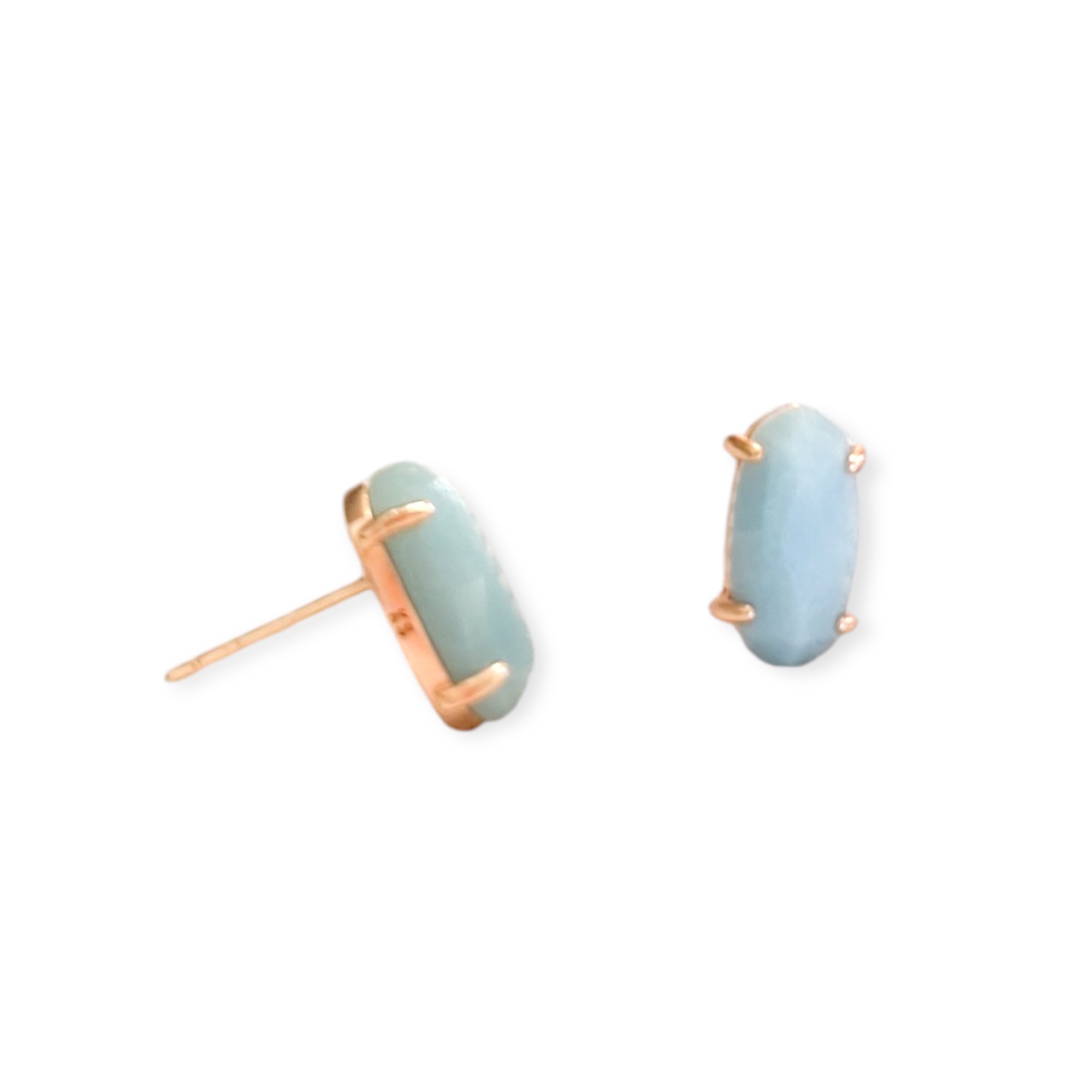 Betty Rose Gold Earrings in Blue Magnesite