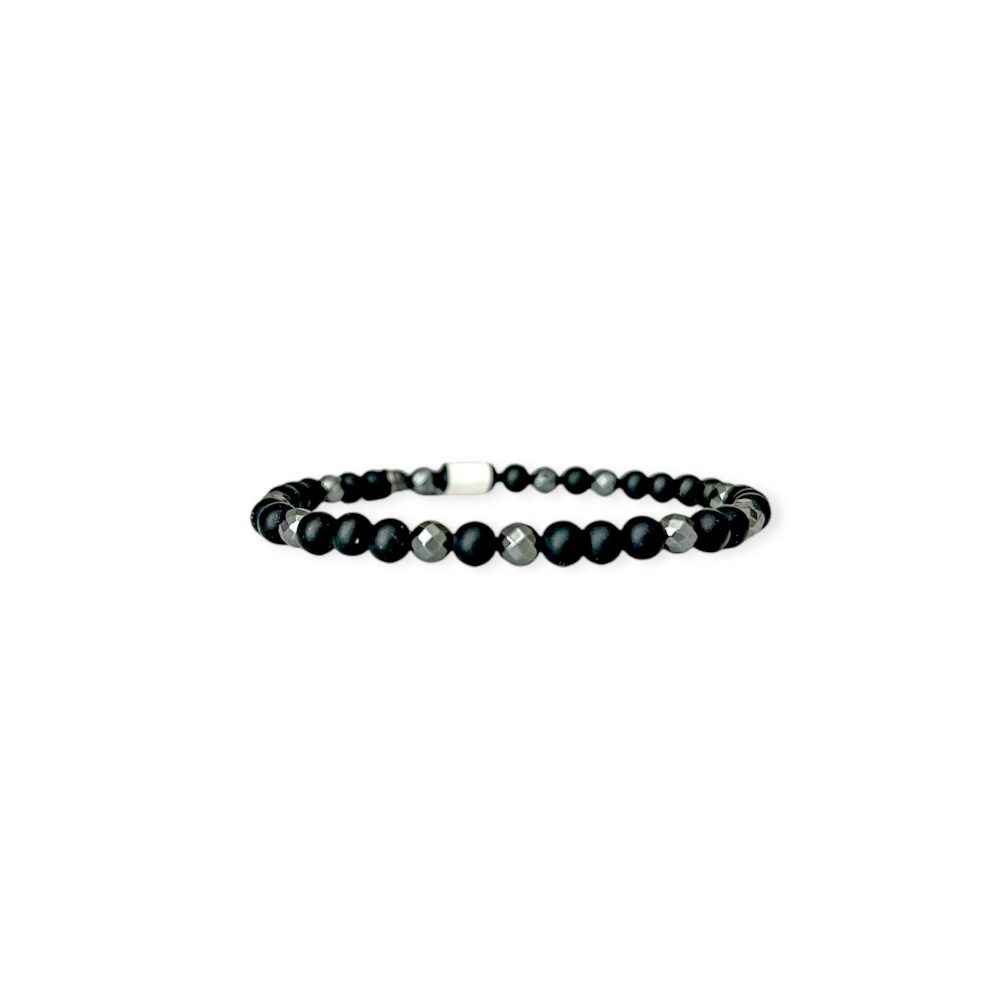 Black Onyx Mix Bead Stretch Bracele