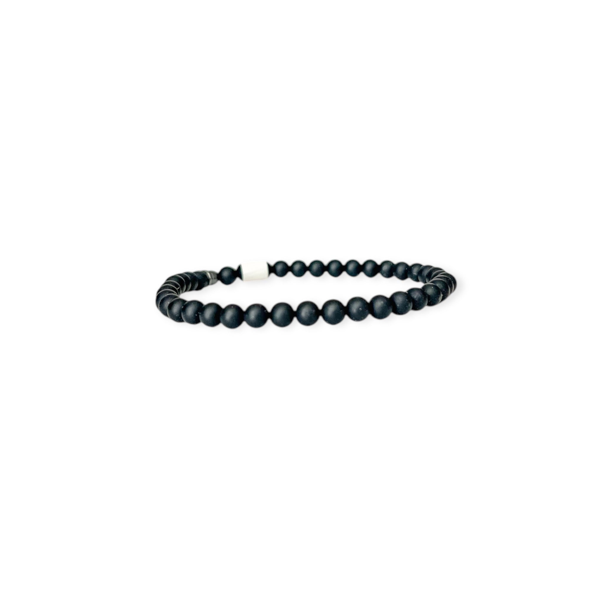 Black Onyx Bead Stretch Bracelet