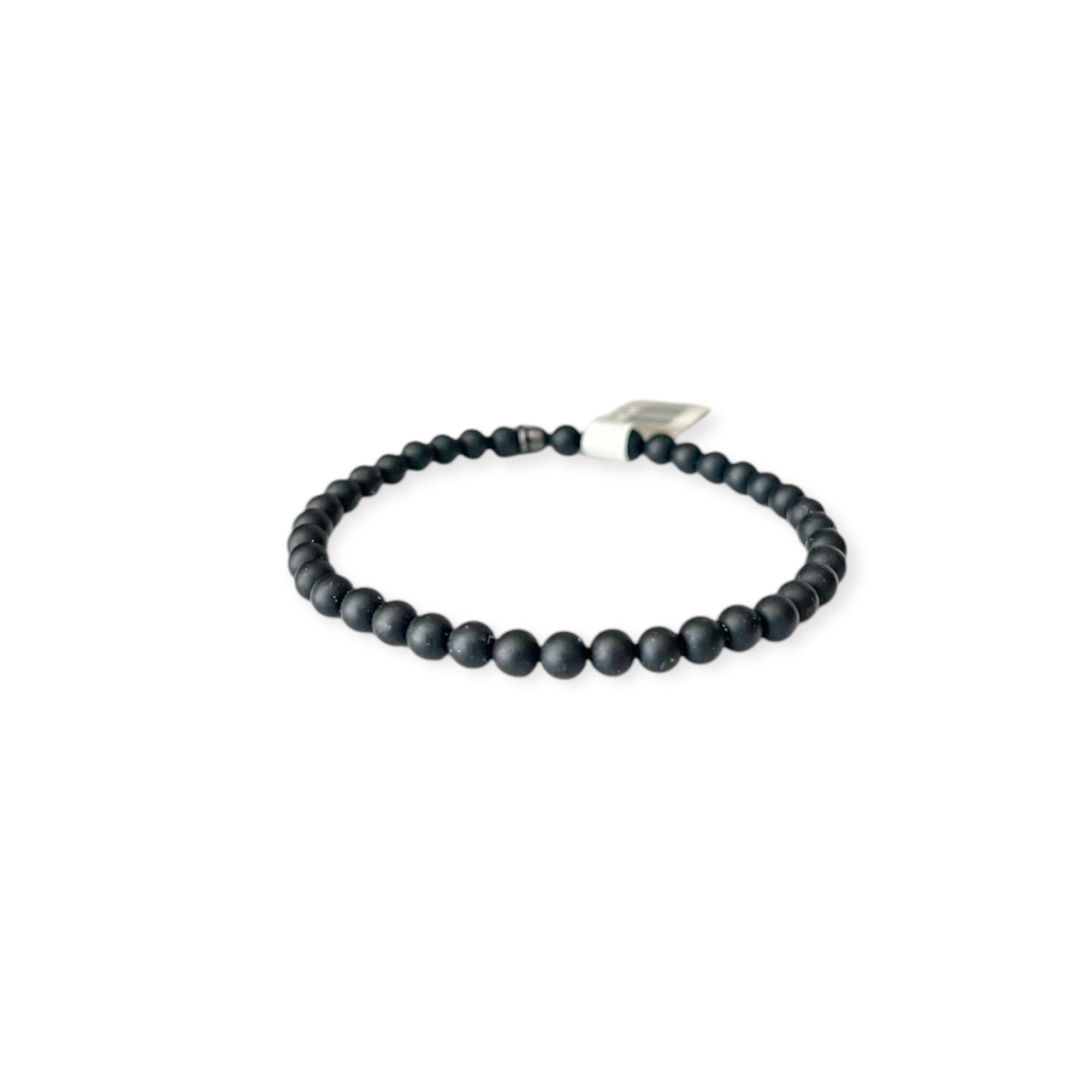 Black Onyx Bead Stretch Bracelet