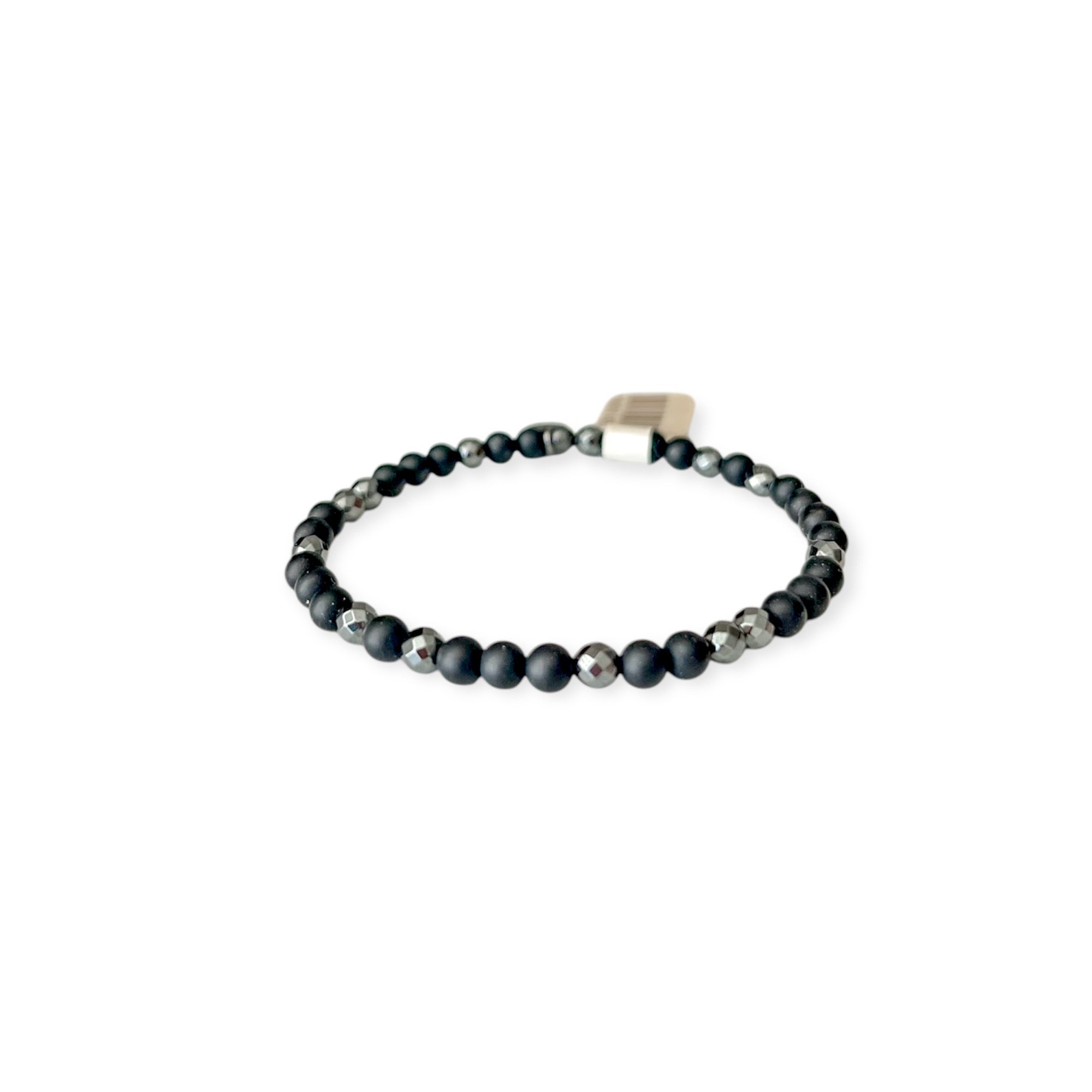 Black Onyx Mix Bead Stretch Bracele