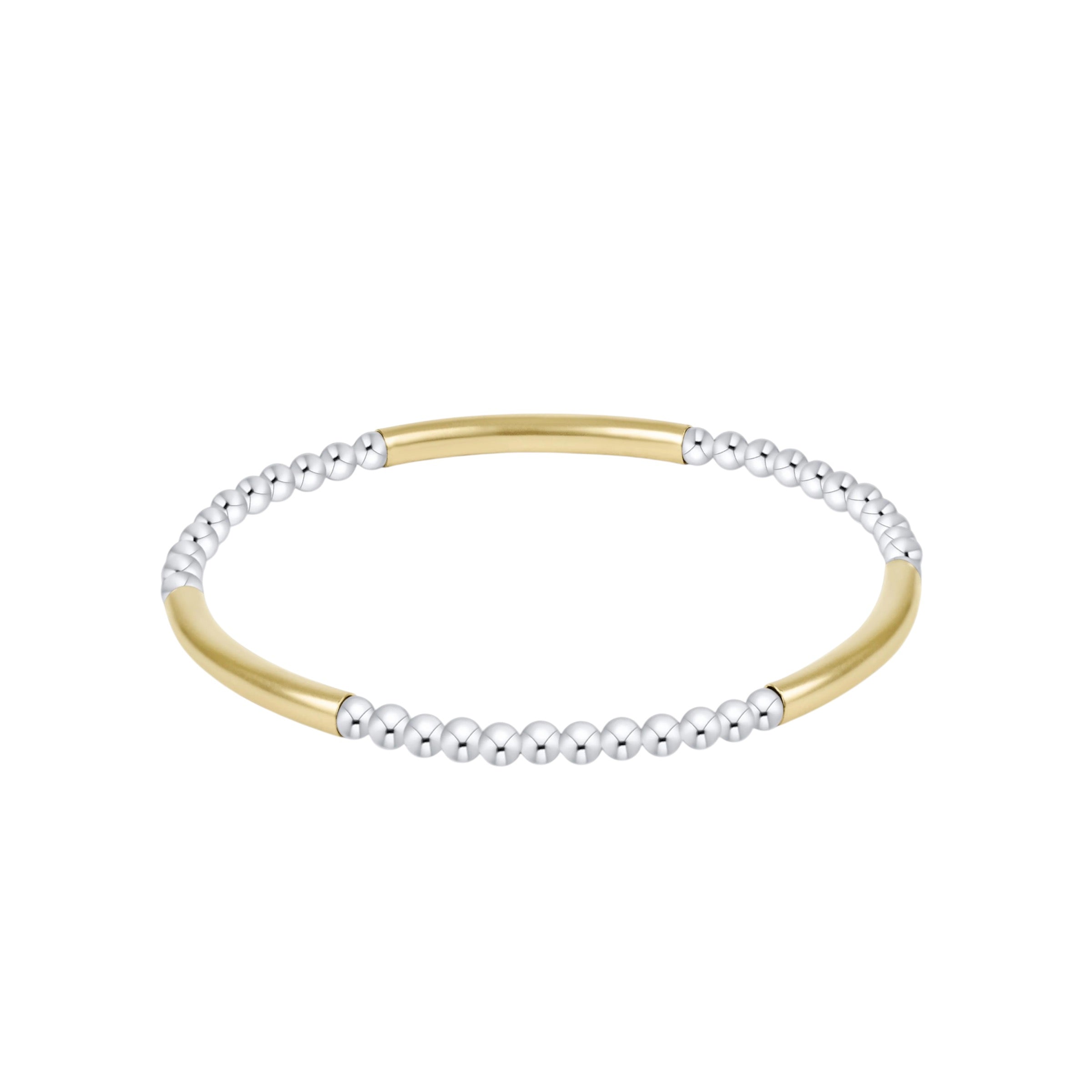 Bliss Bar Pattern Mixed Metal 3mm Bracelet