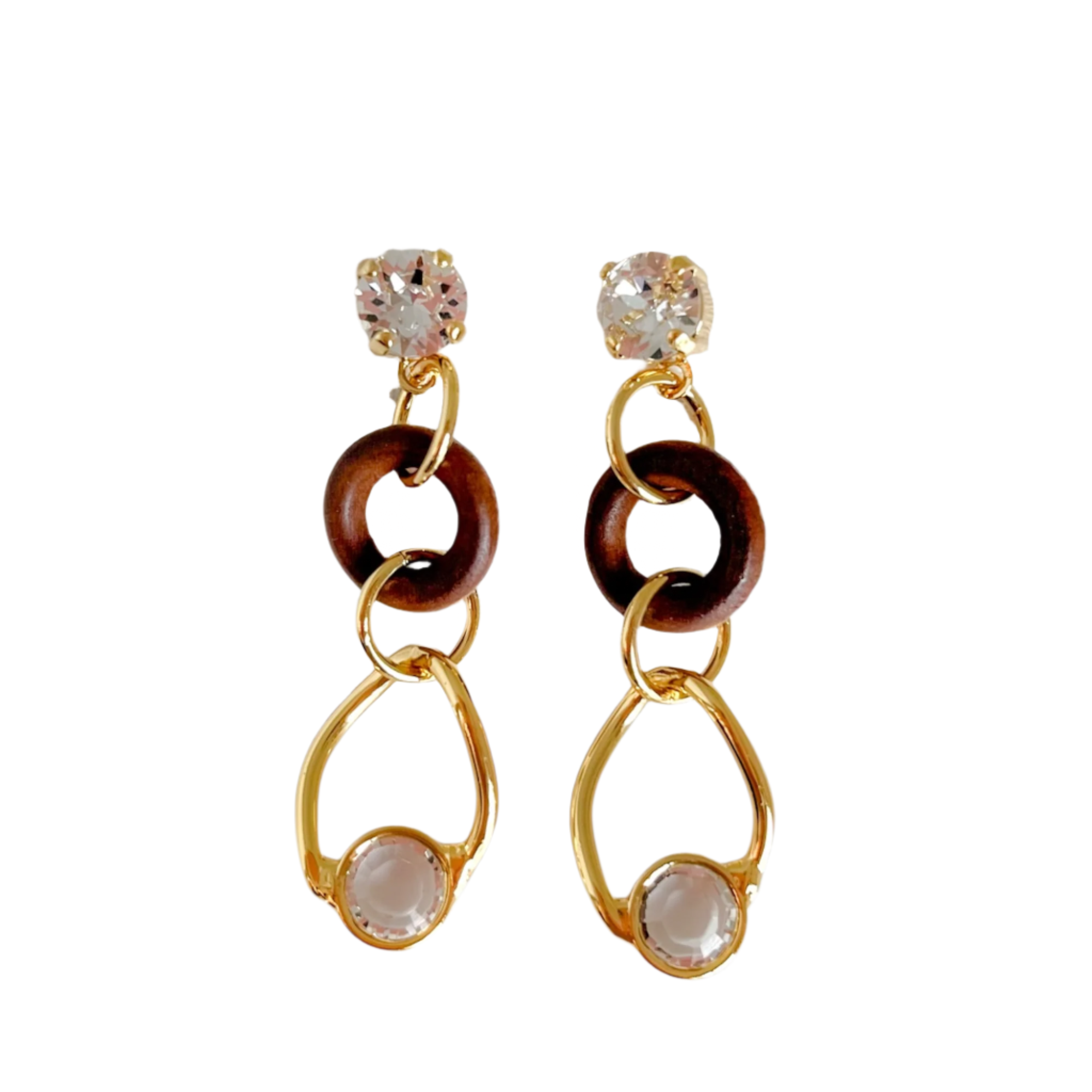 Bright Gold Samara Dangle Crystal Earrings