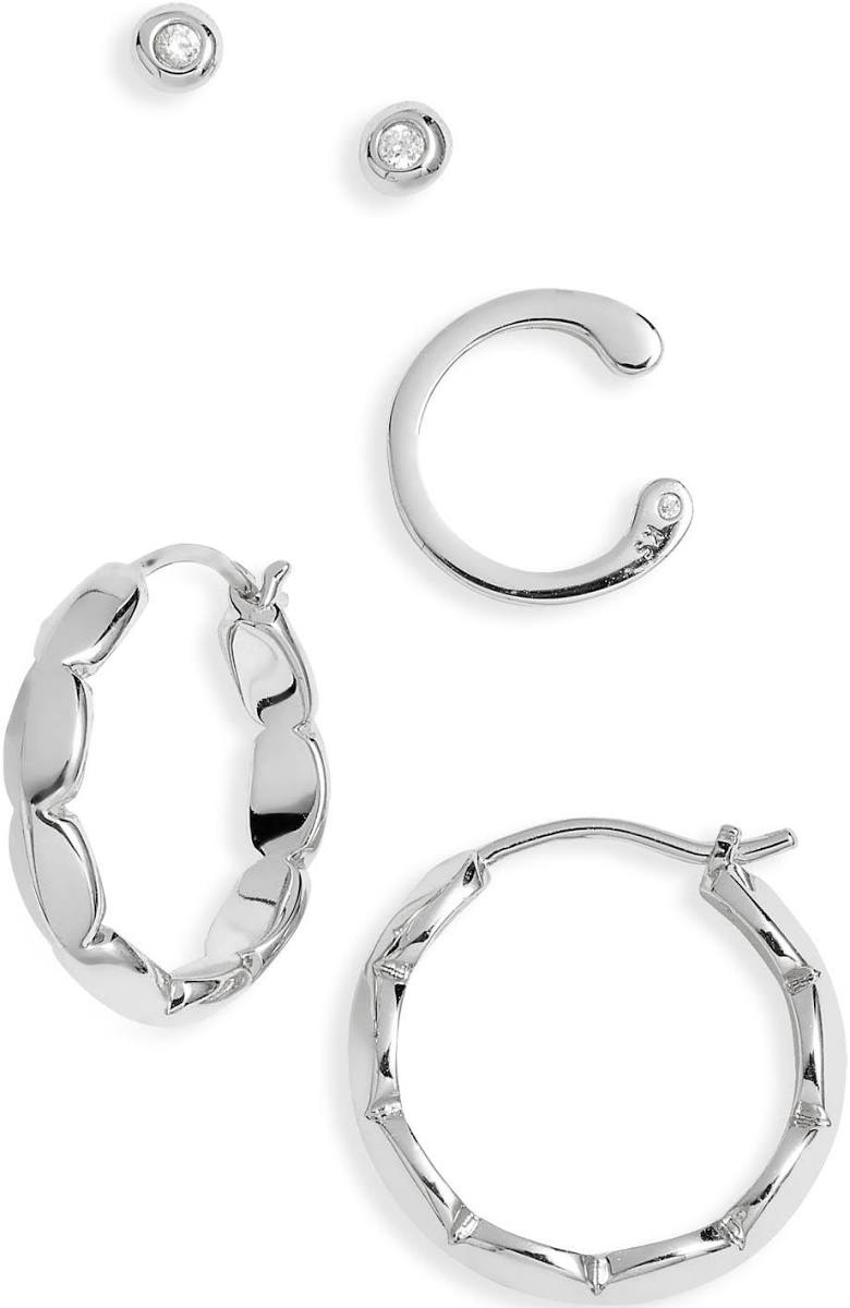 Brooke Huggie & Stud Set in Silver