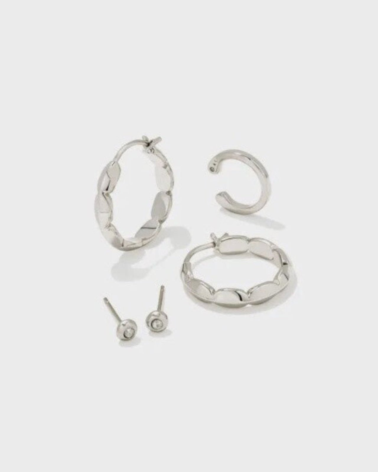 Brooke Huggie & Stud Set in Silver