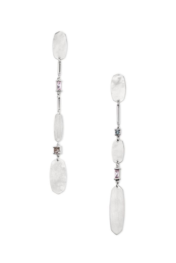 Calista Silver Statement Earrings in Lilac Mix