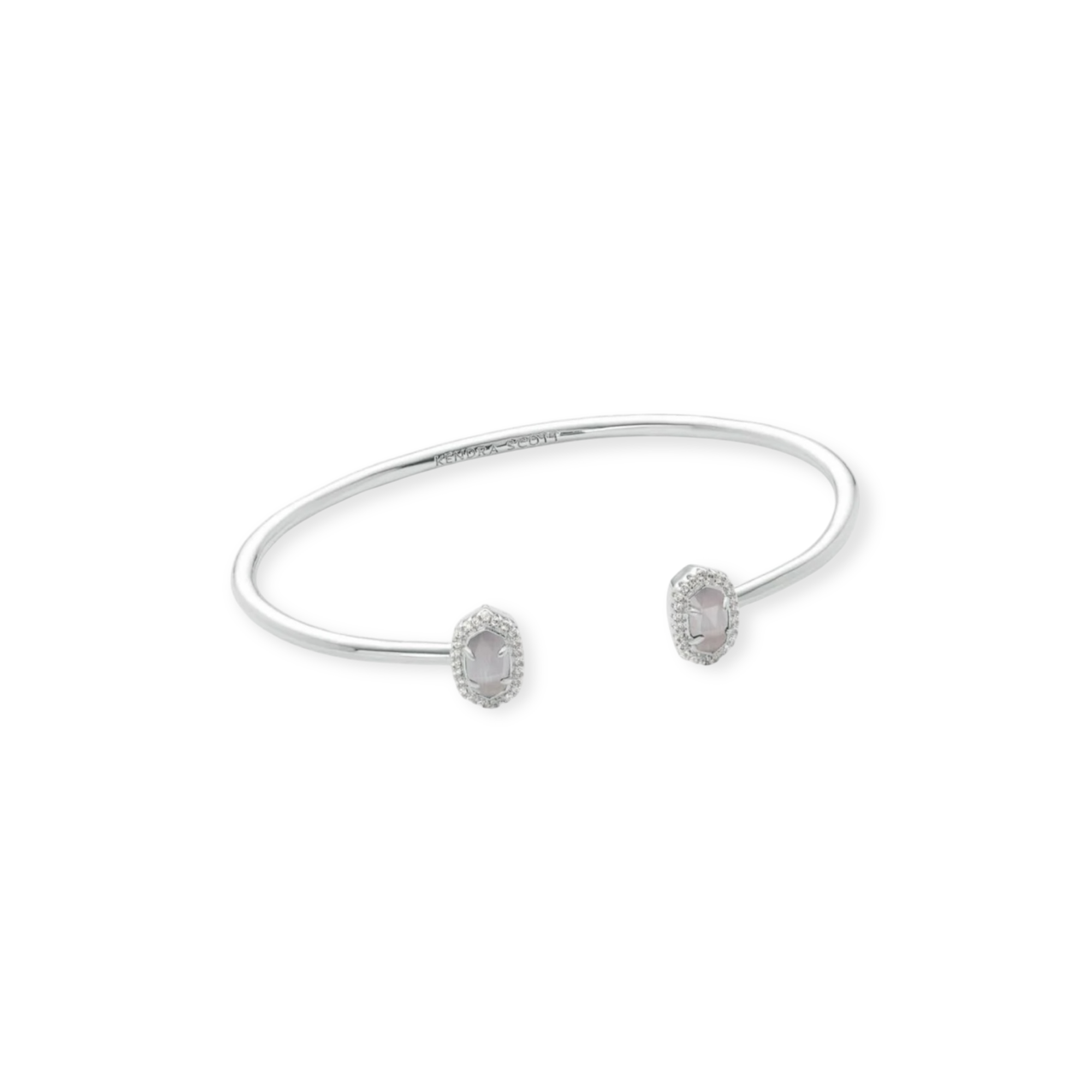 Calla Silver Cuff Bracelet in Slate Cats eye