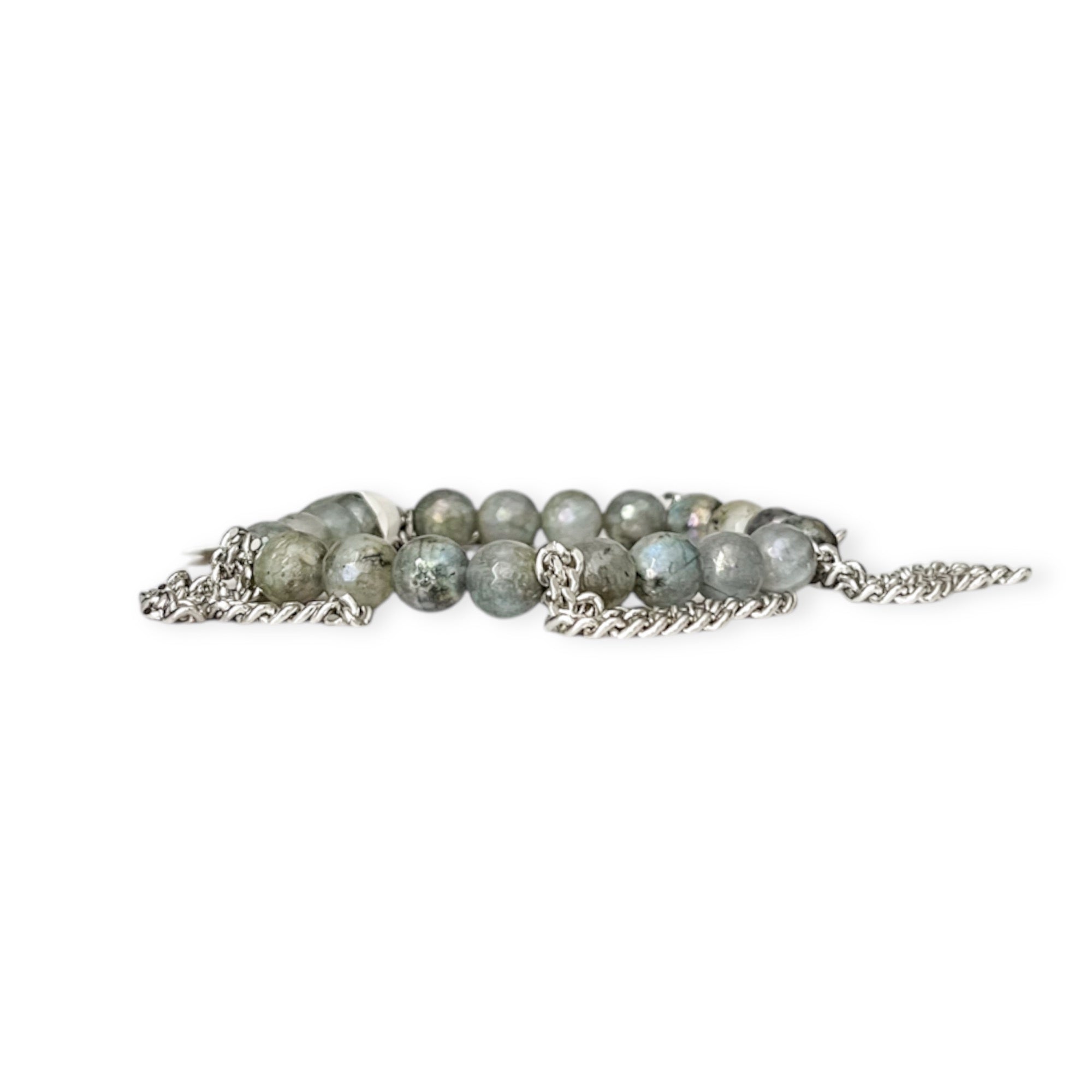 Cha Cha Silver Mystic Stretch Bead & Chain Bracelet