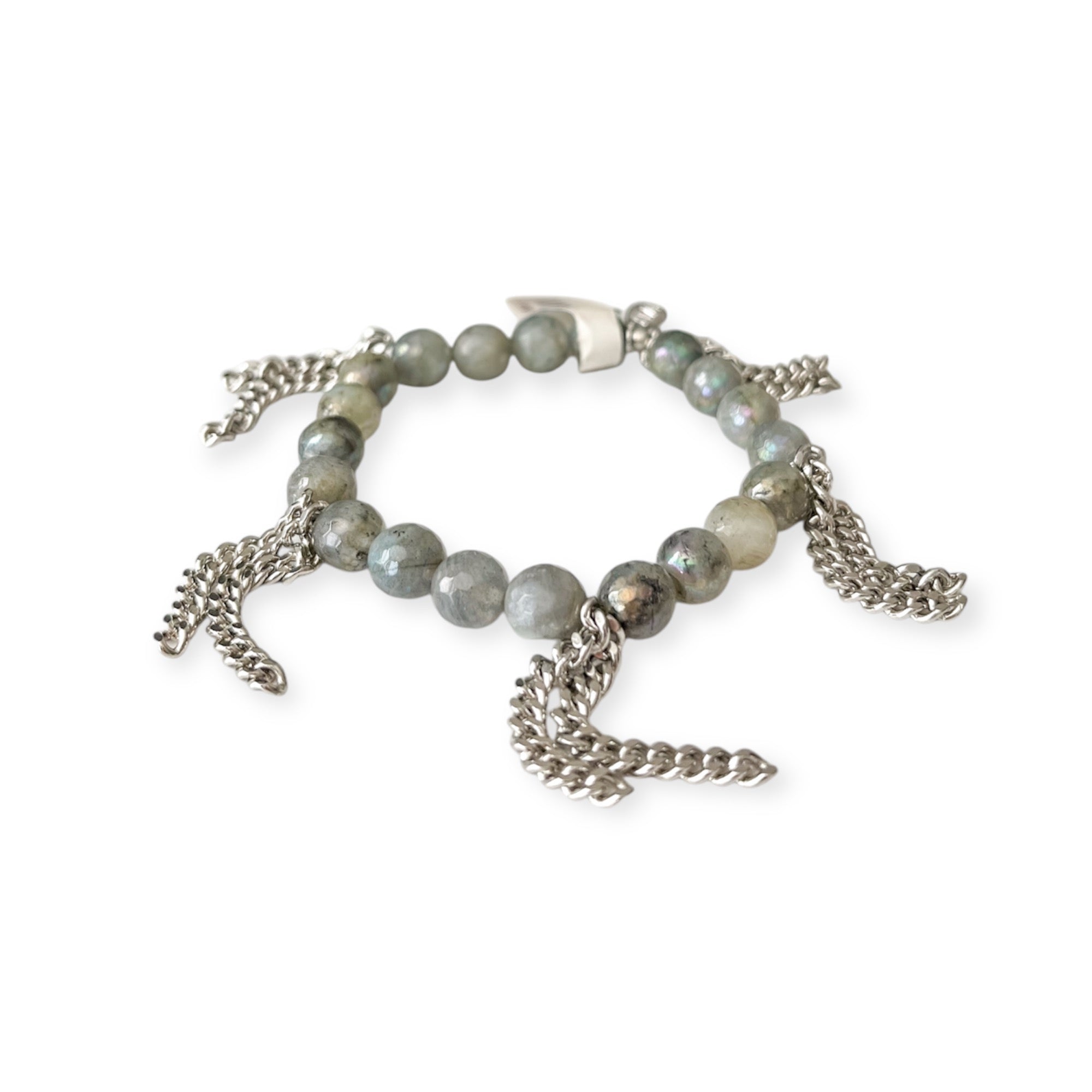 Cha Cha Silver Mystic Stretch Bead & Chain Bracelet