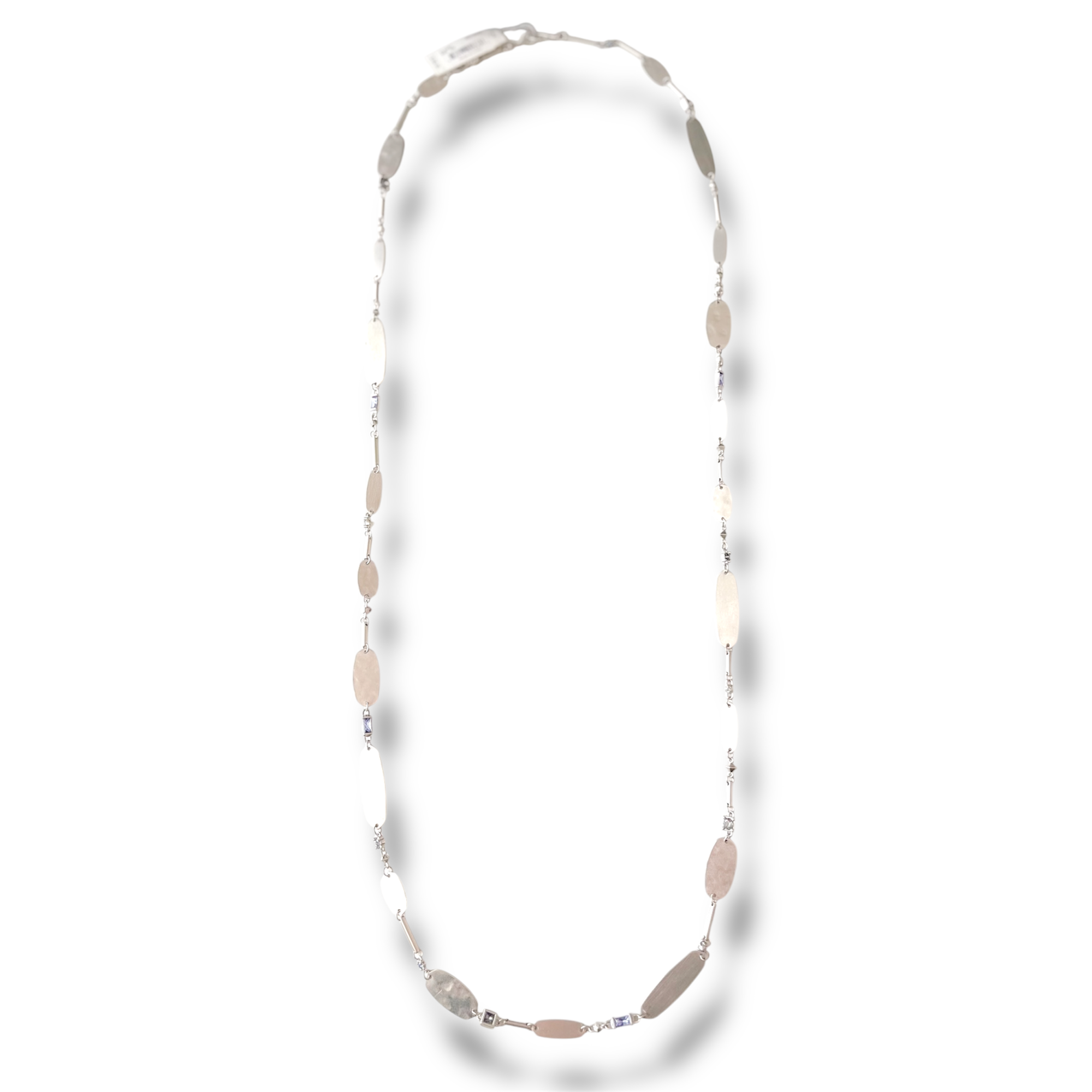 Claret Long Silver Pendant Necklace