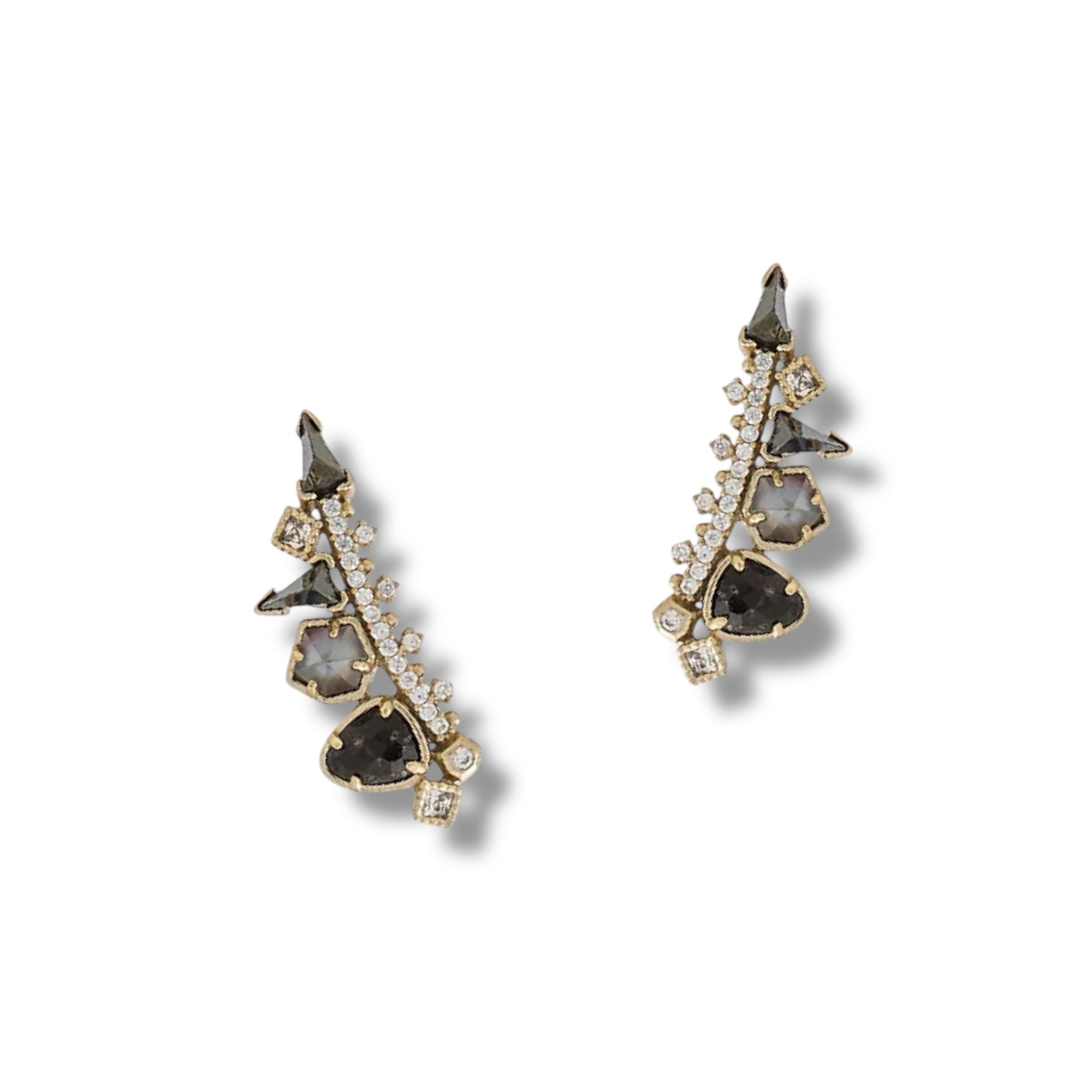 Clarissa Ear Climbers in Black Mix