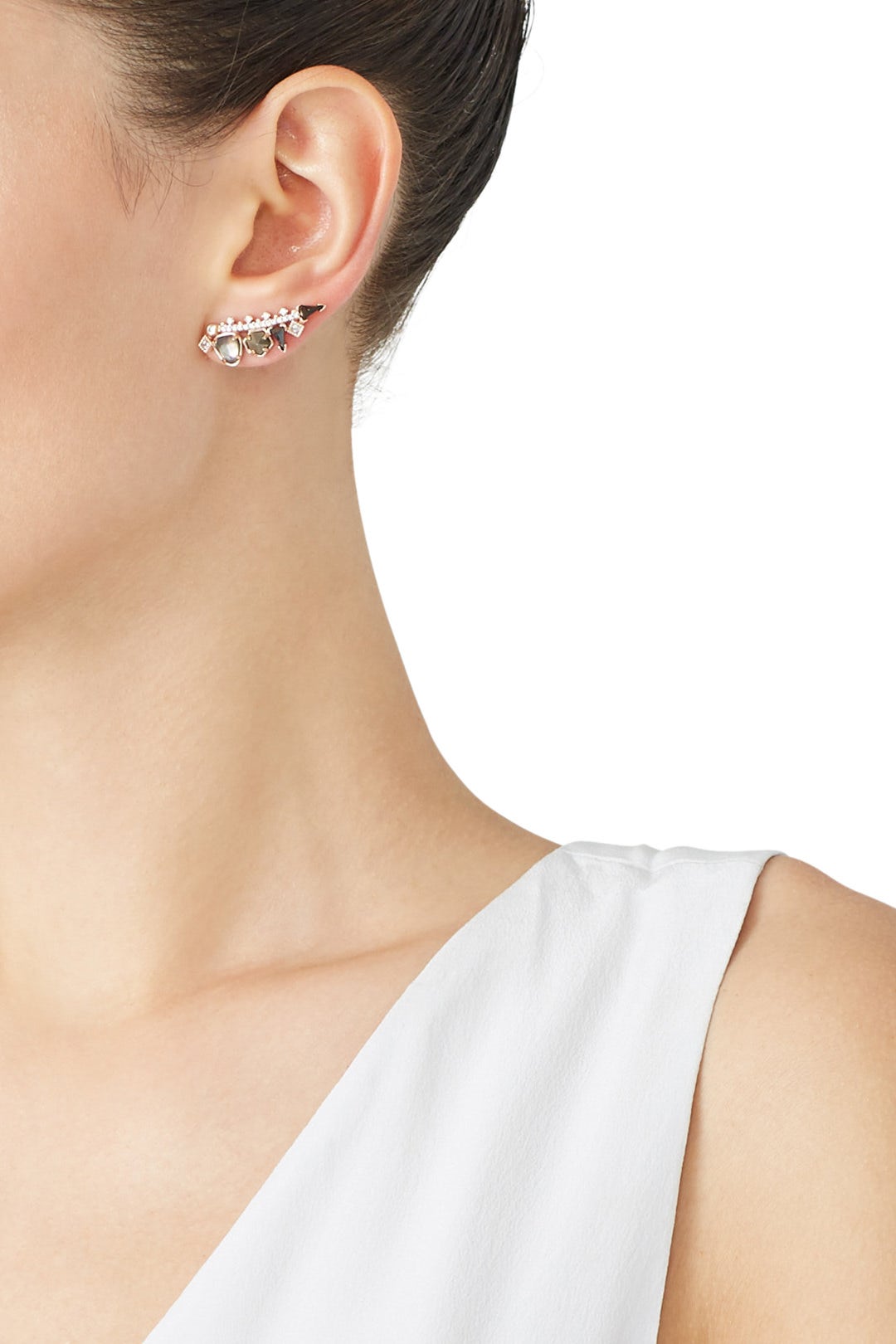 Clarissa Ear Climbers in Rose Gold Pyrite Mix
