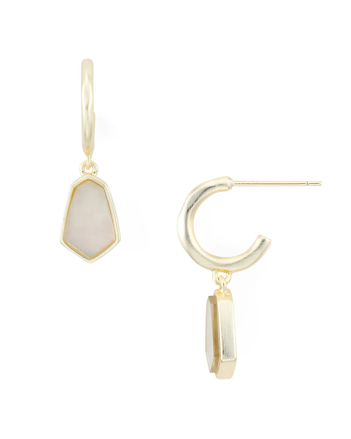 Clove Gold Huggie Hoops Earrings Mother of Pearl - Bella's House Tulsa