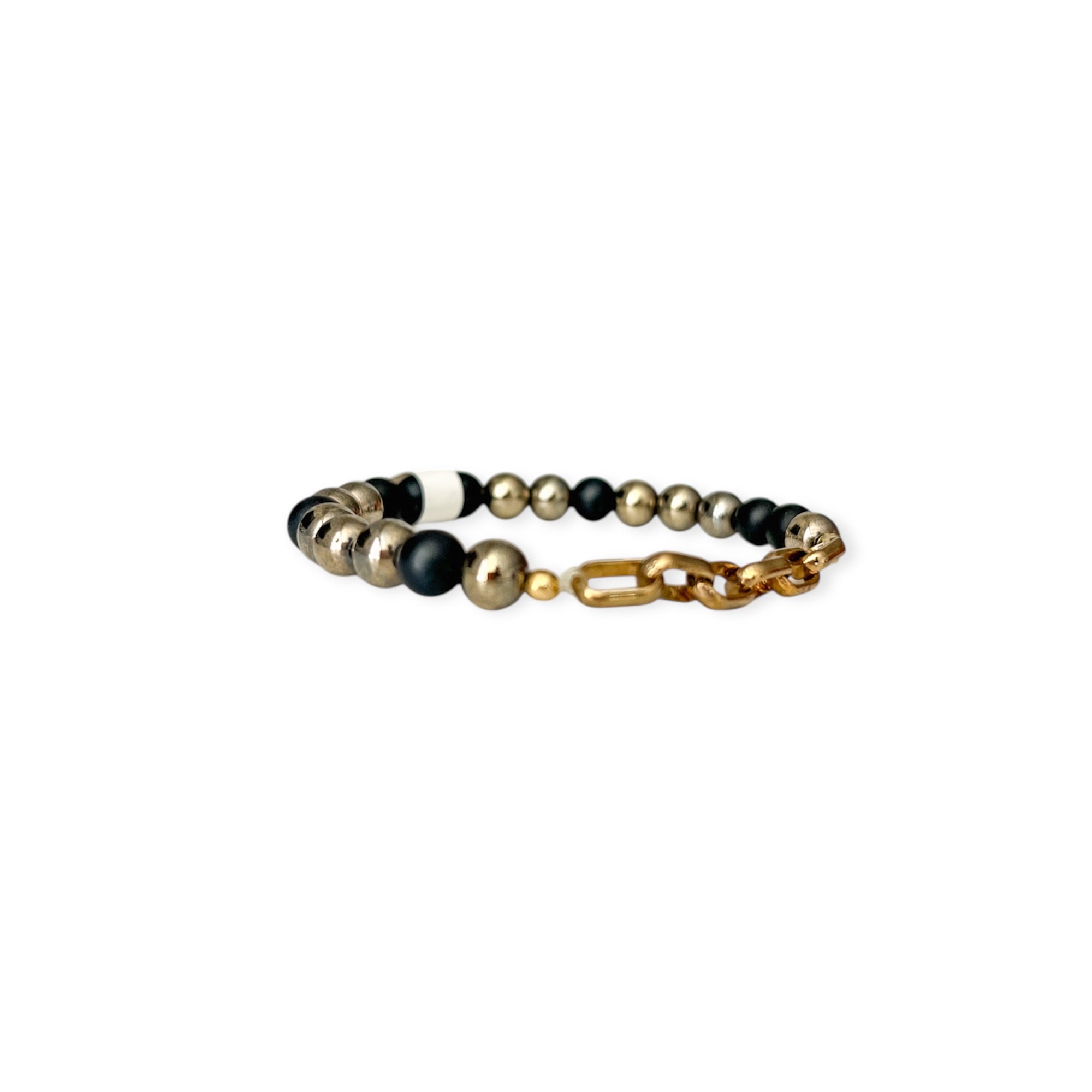 Coco Stretch Mix Black Bead & Chain Bracelet