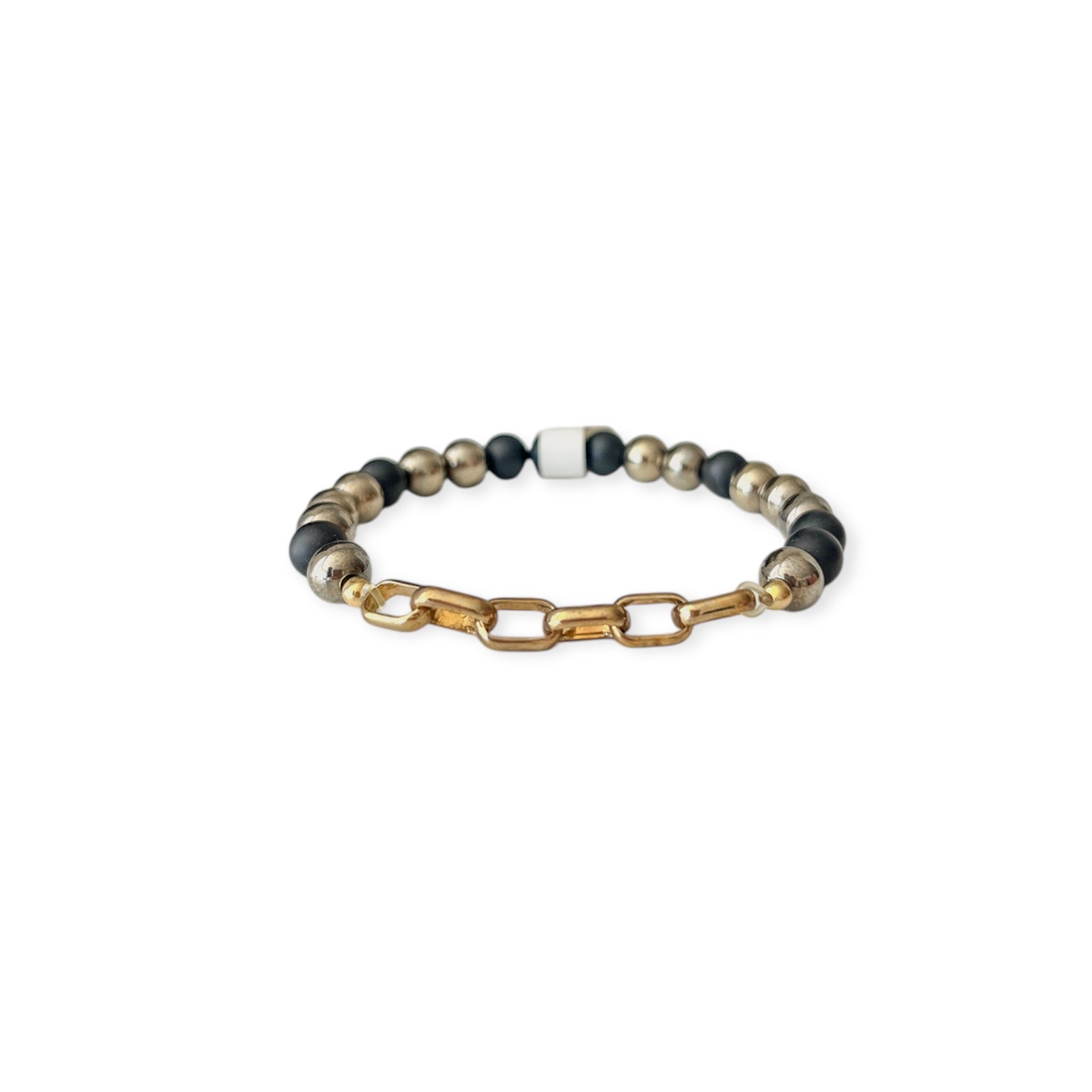 Coco Stretch Mix Black Bead & Chain Bracelet