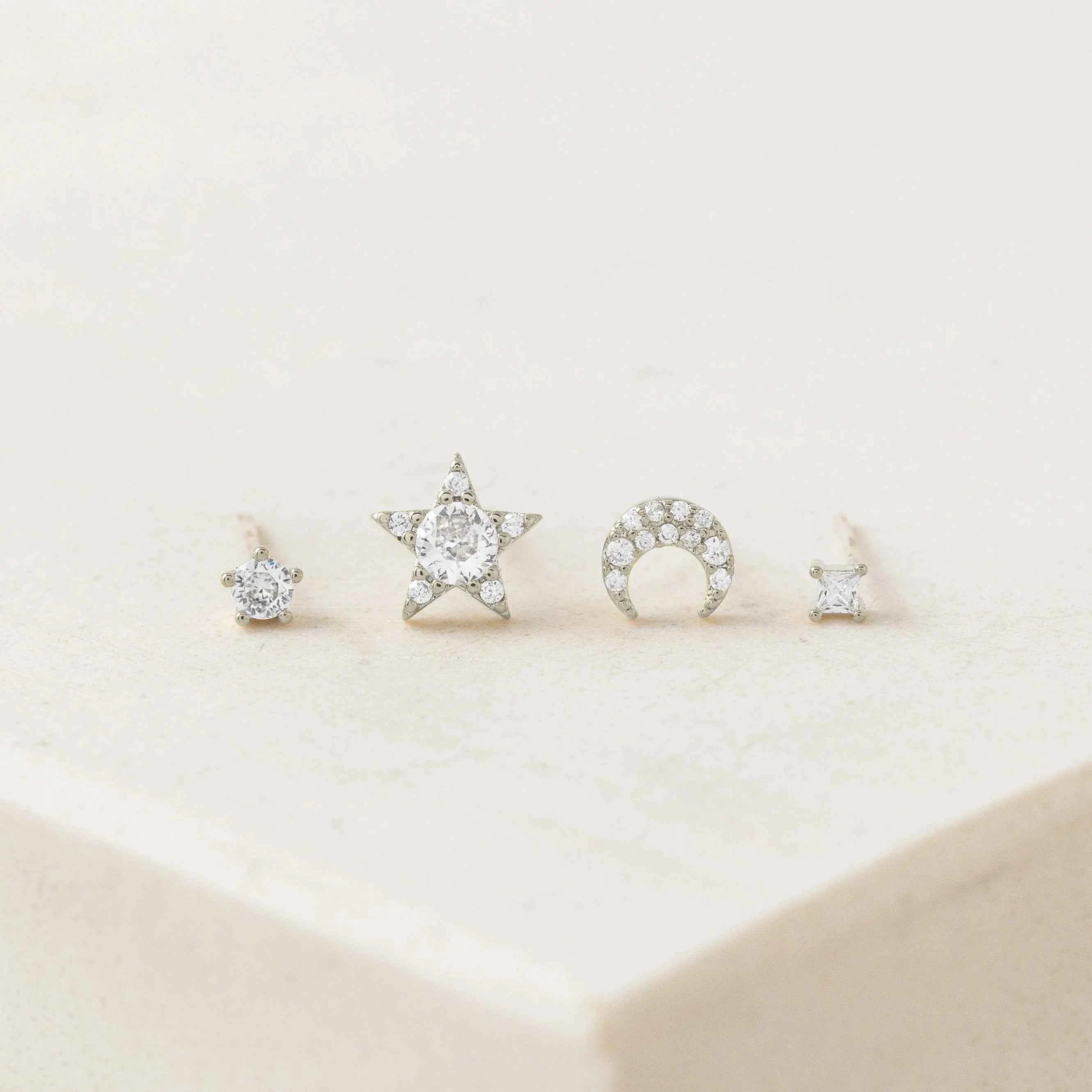 Cosmos Ear Stack Earrings Silver