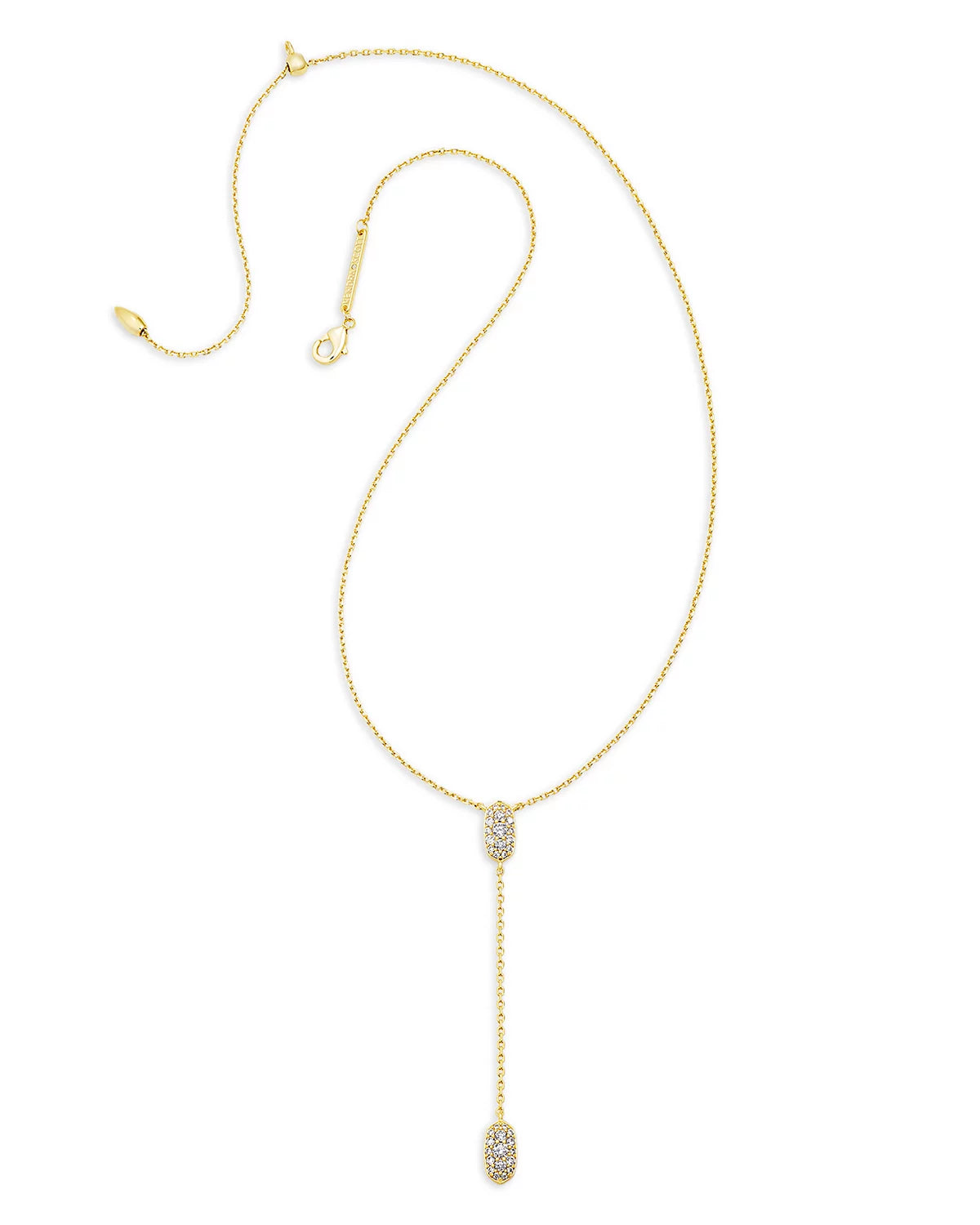 Crystal Grayson Pave Y Necklace in Gold - Bella's House Tulsa
