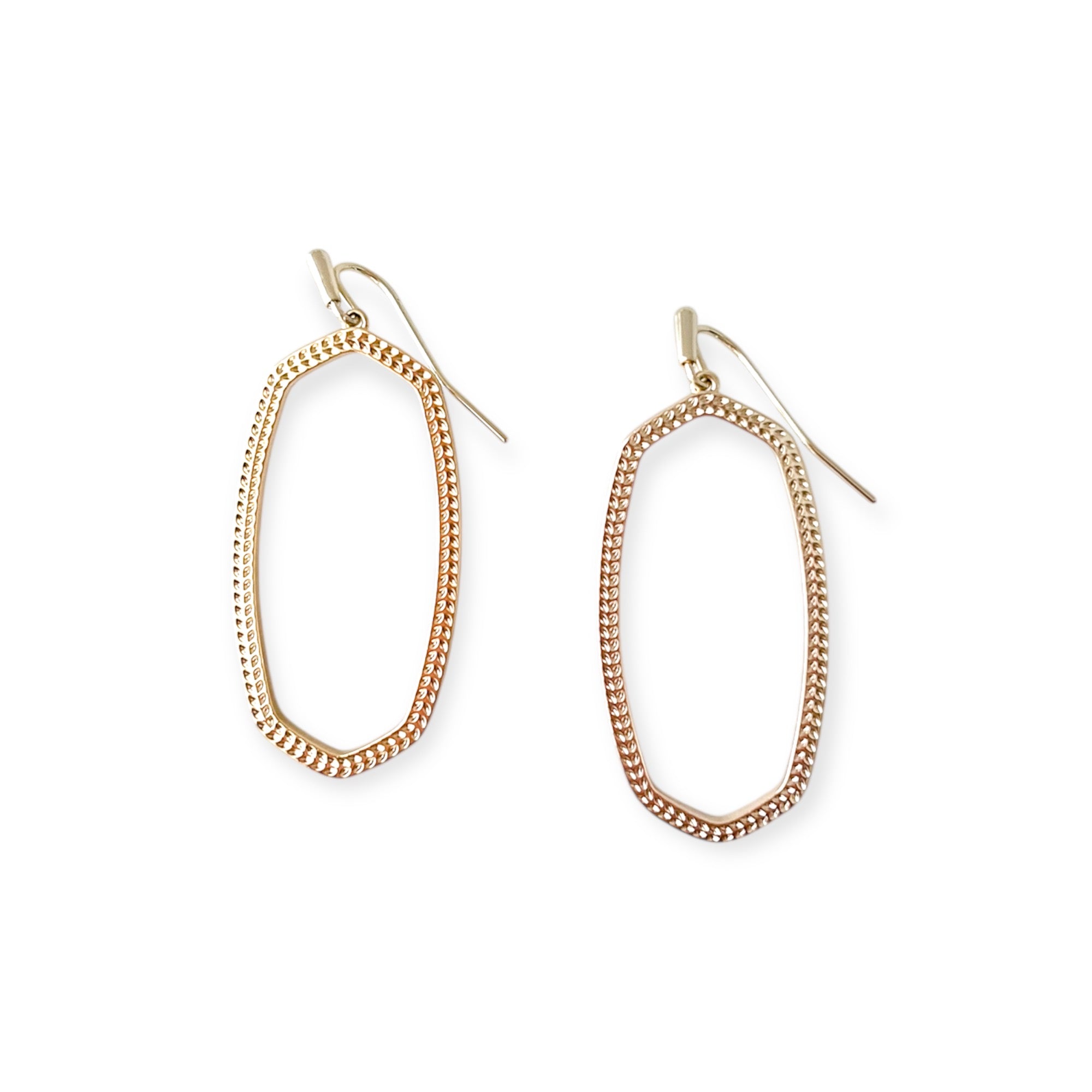 Danielle Open Frame Gold Earrings - Bella's House Tulsa