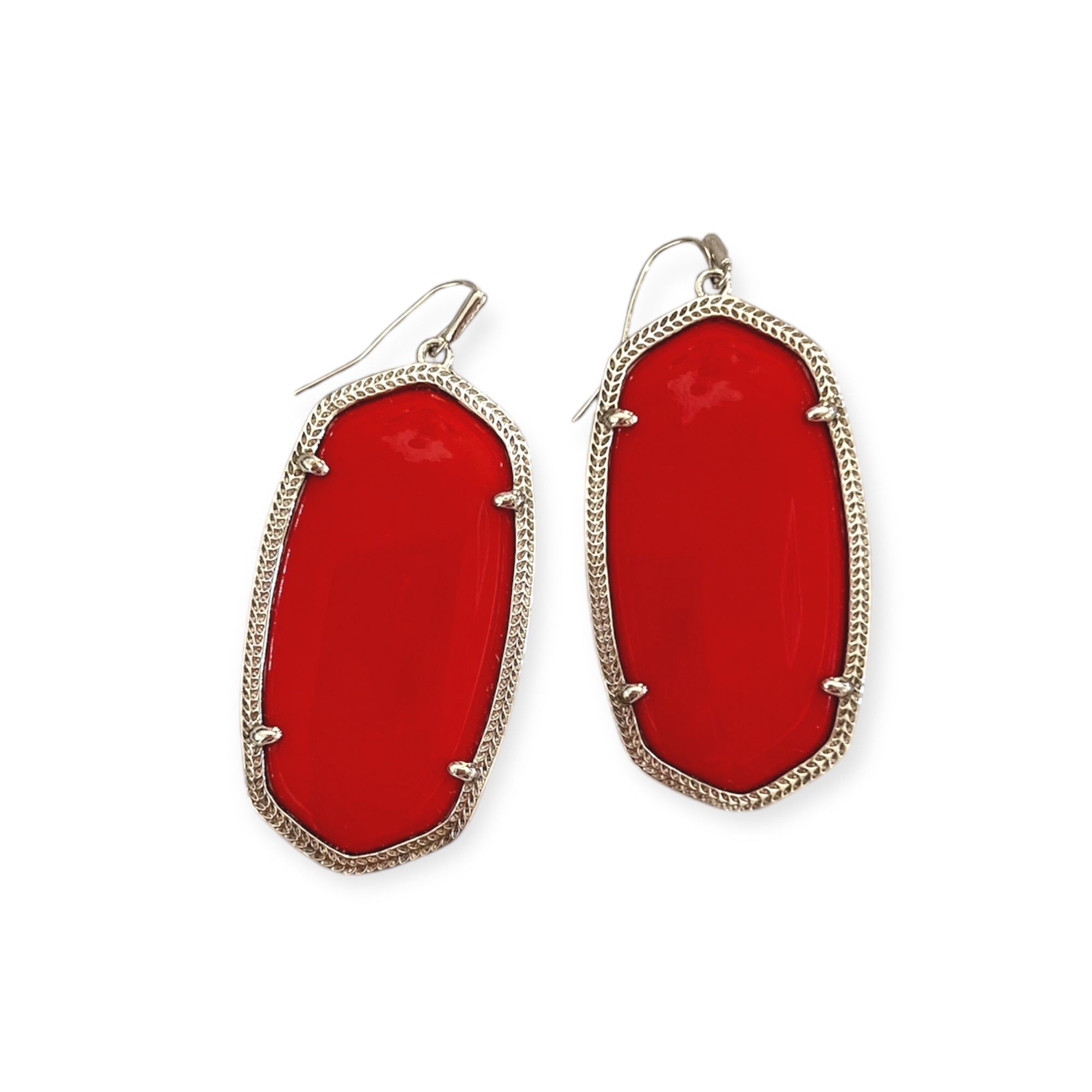 Danielle Red Silver Earrings