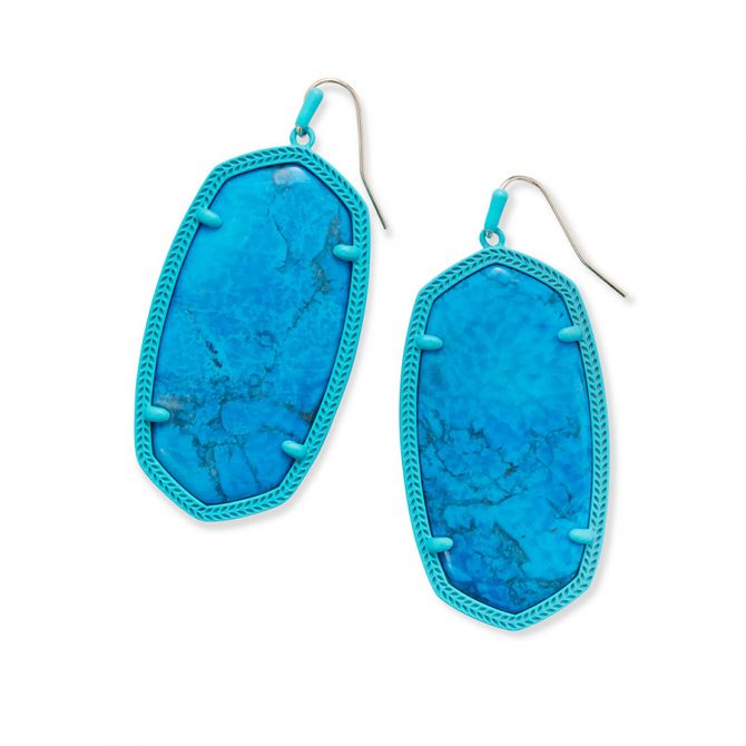 Danielle Matte Statement Earring in Aqua Howlite