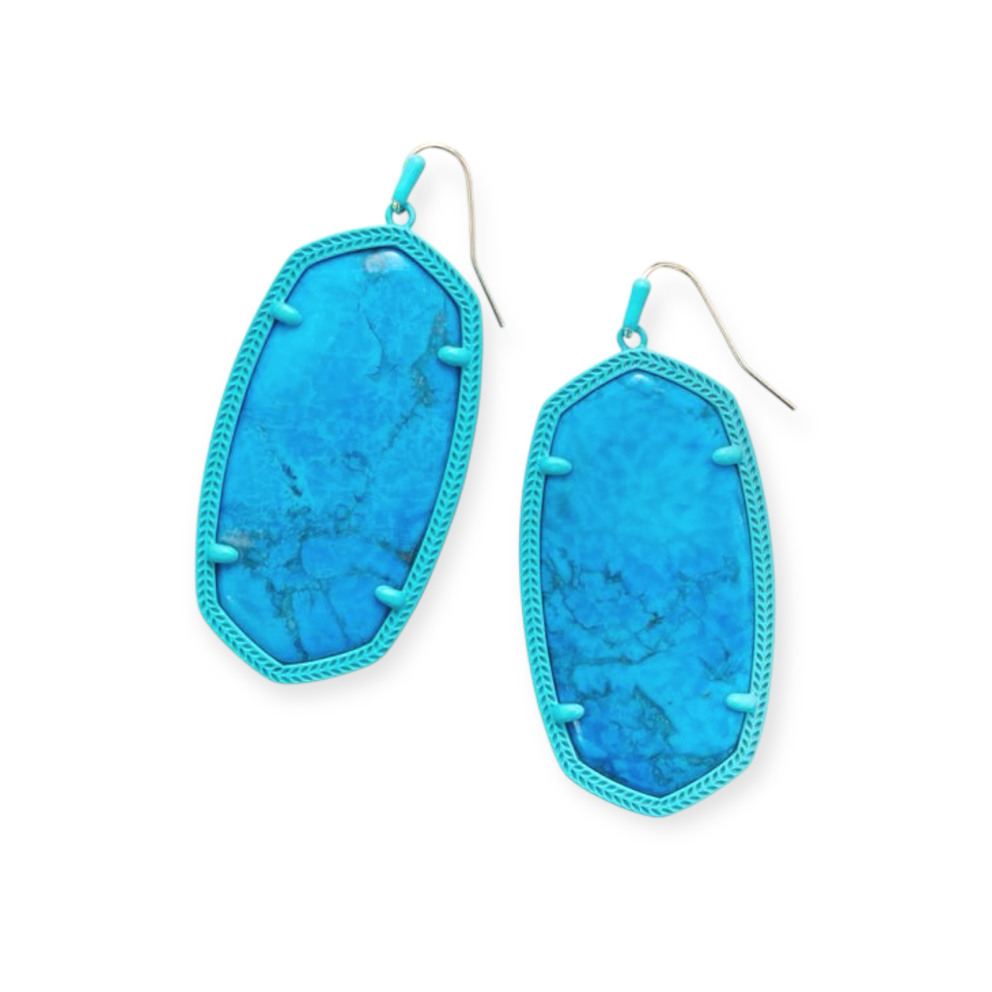 Danielle Matte Statement Earring in Aqua Howlite