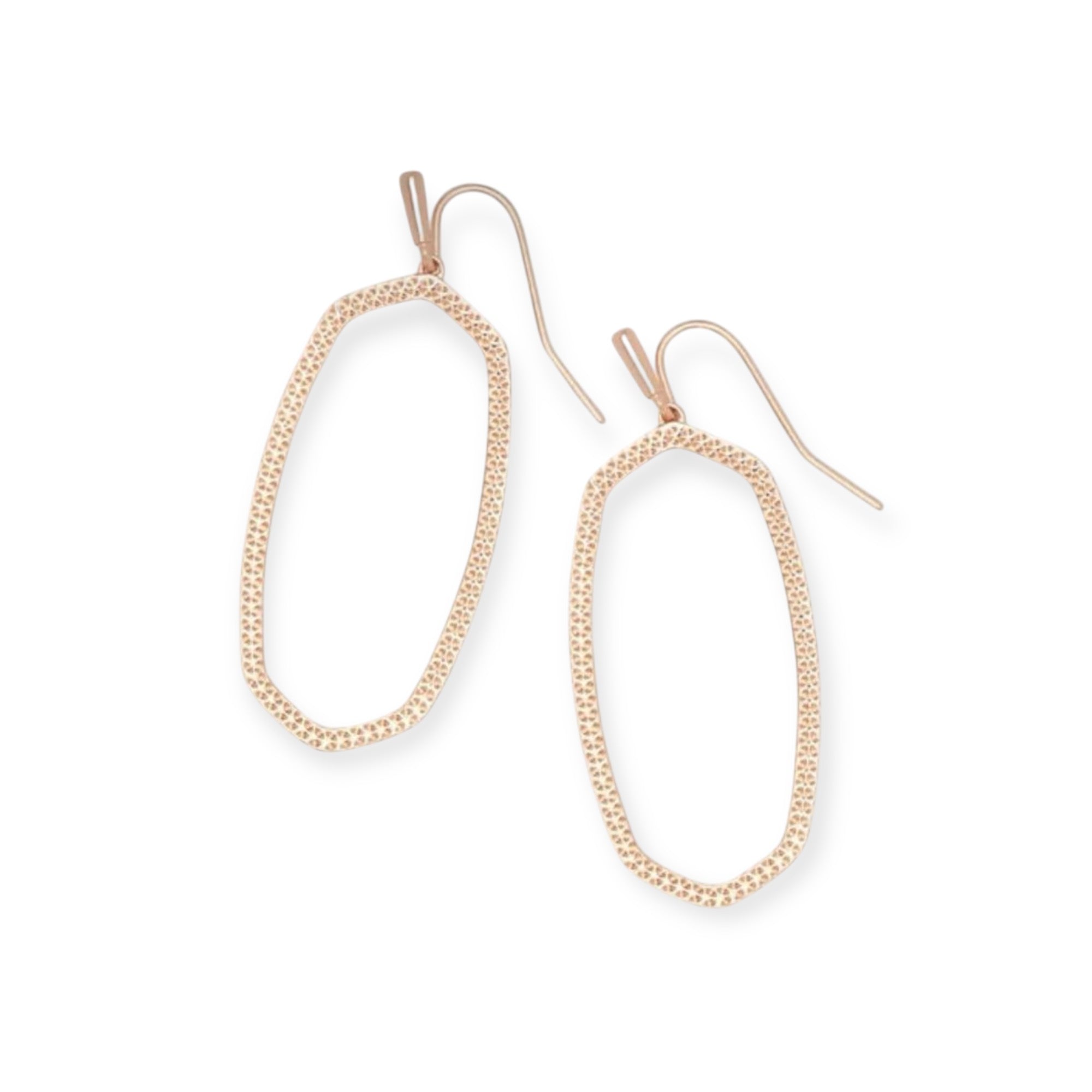 Danielle Open Frame Gold Earrings - Bella's House Tulsa