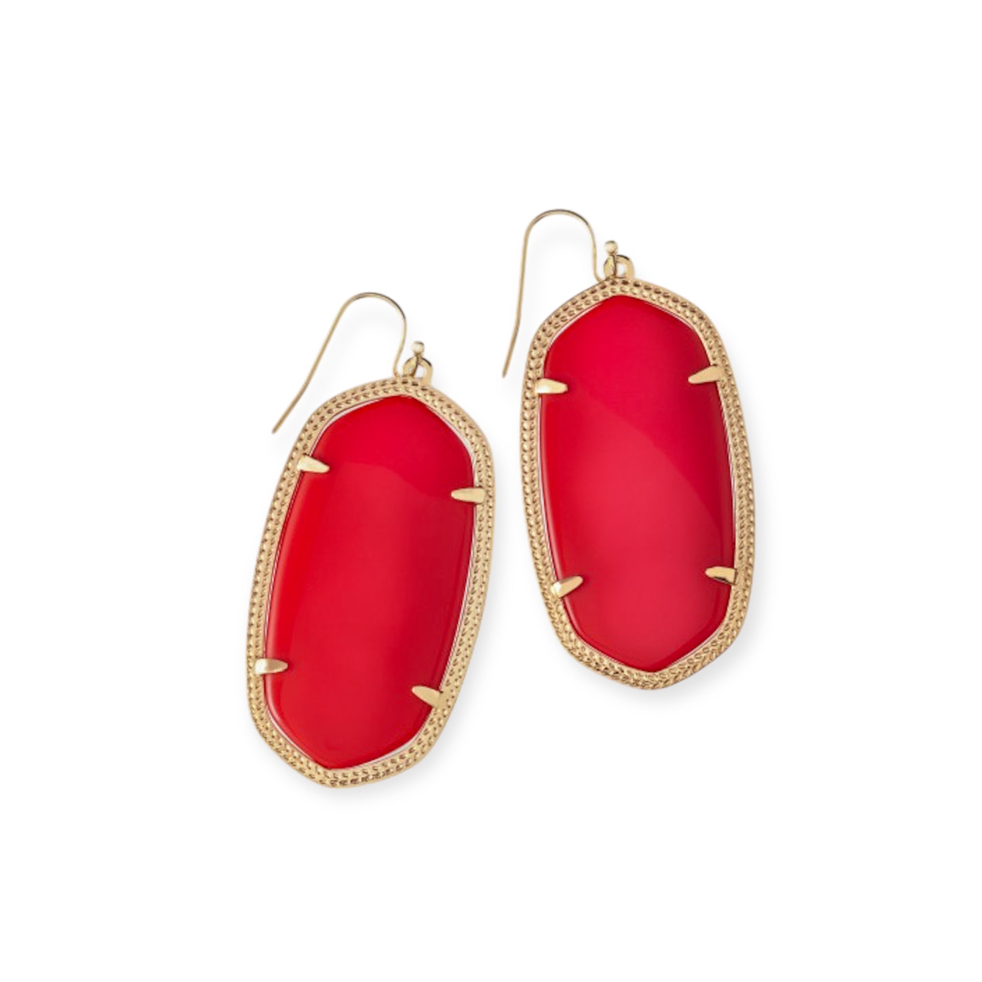 Danielle Red Gold Tone Earrings
