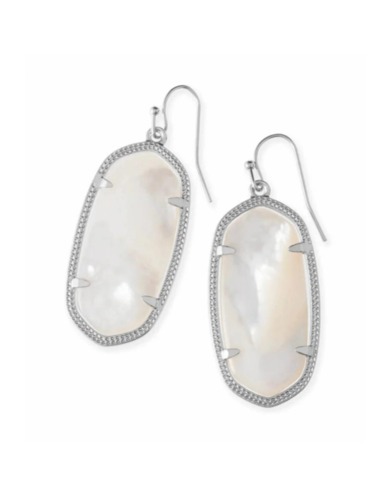 Danielle Silver Earrings in Mother-of-Pearl