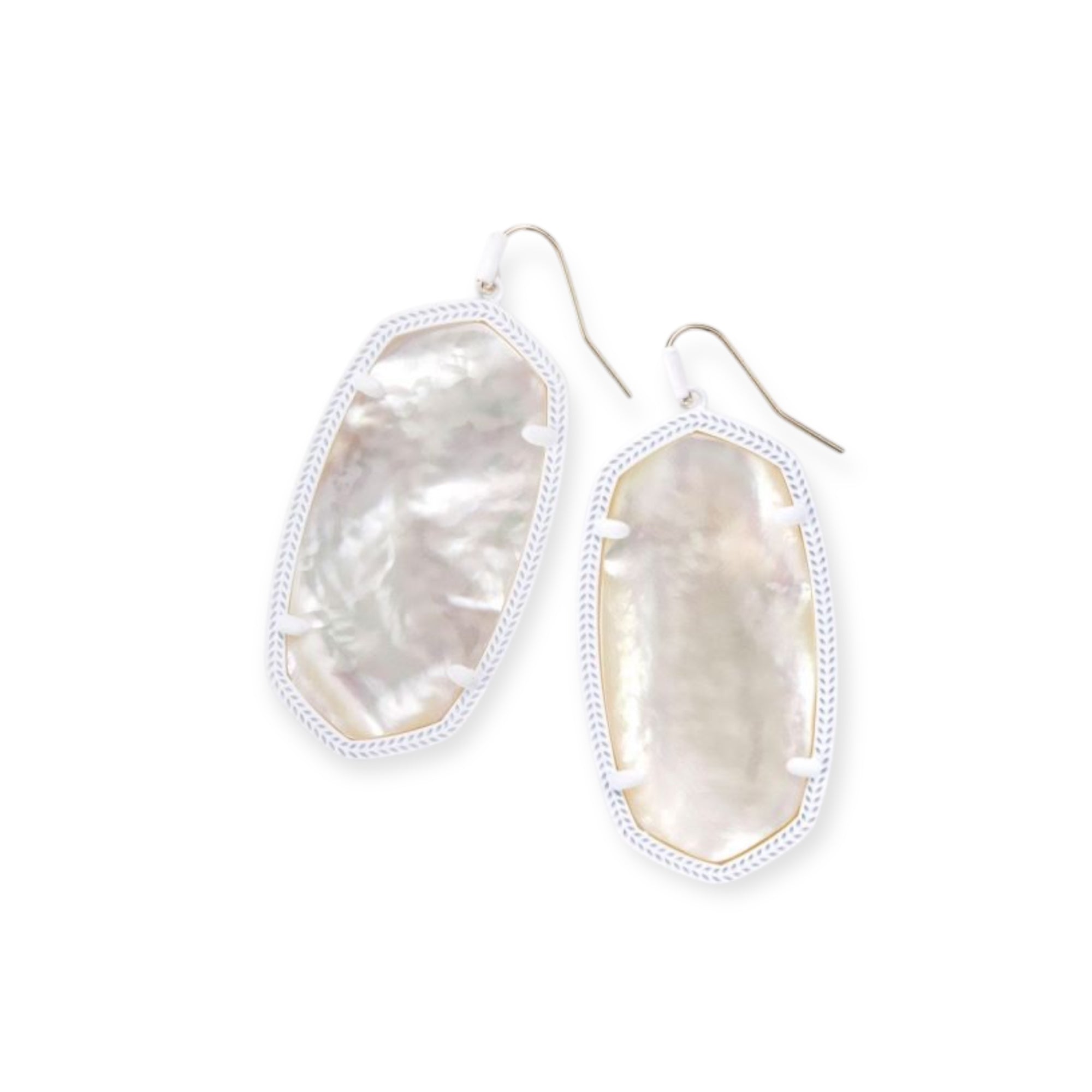 Danielle White Earrings in Ivory Mother-of-Pearl