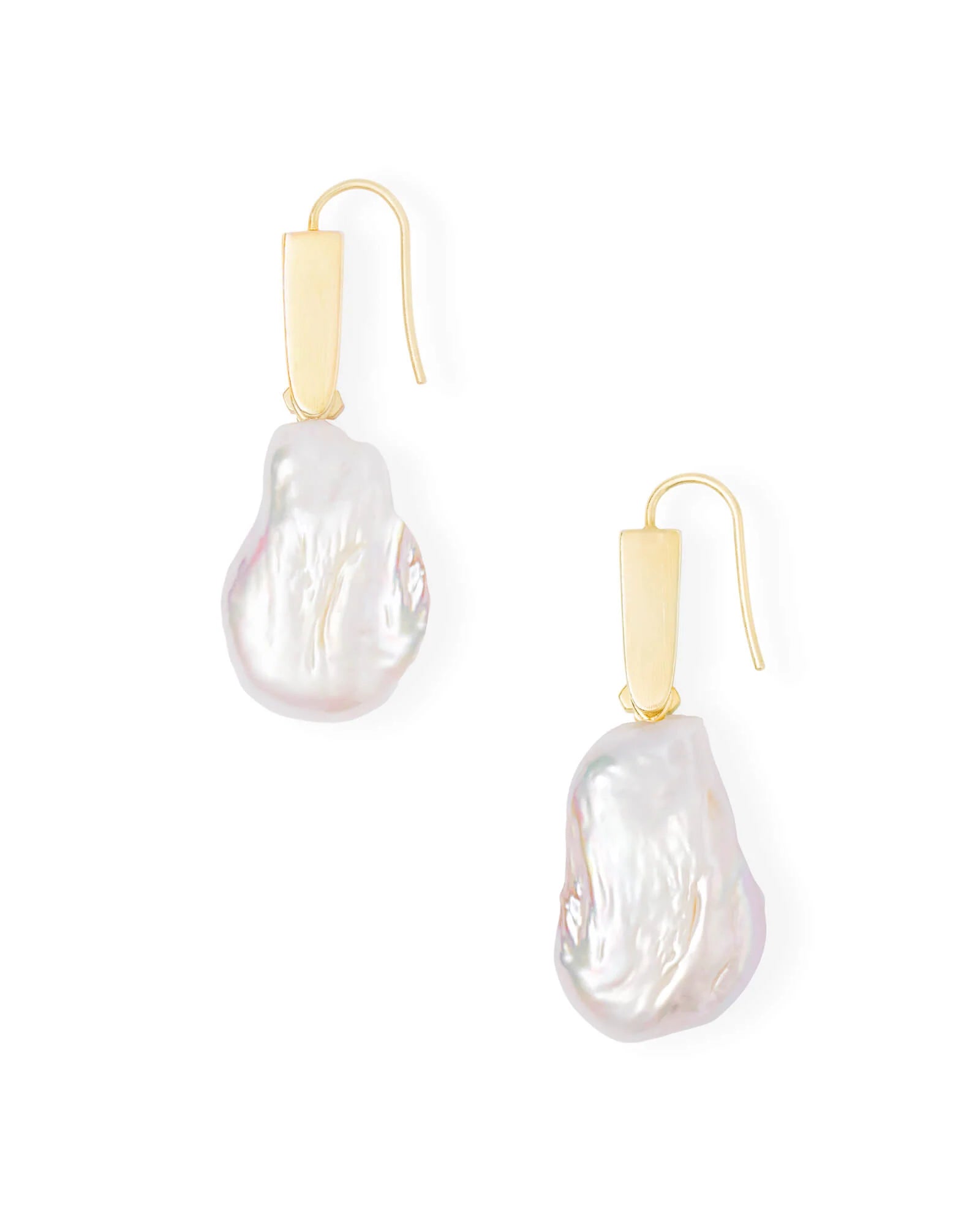 Darcey Gold Drop Earrings in Pearl